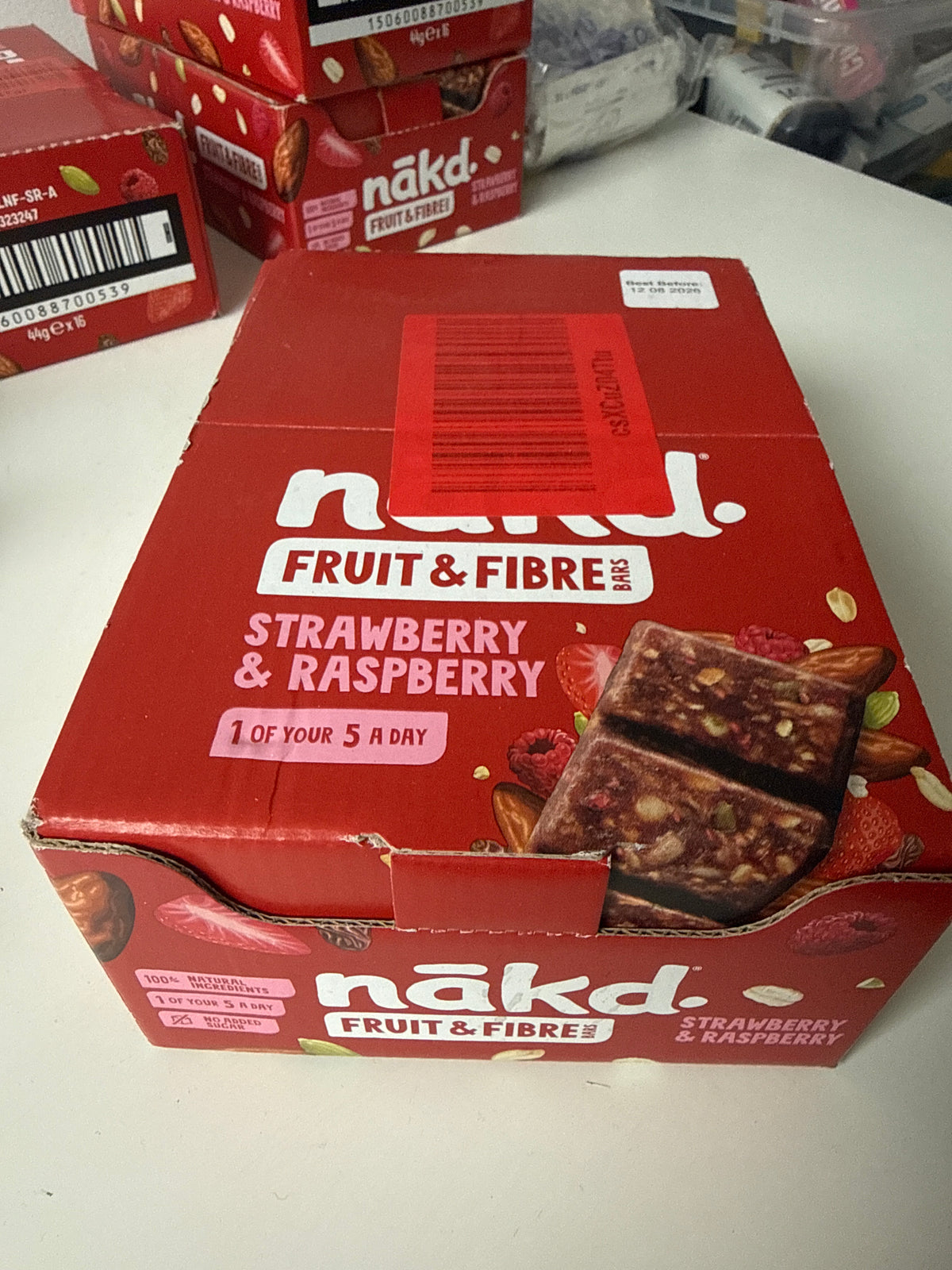 Nakd Fruit & Fibre Bars - Strawberry & Raspberry Box
