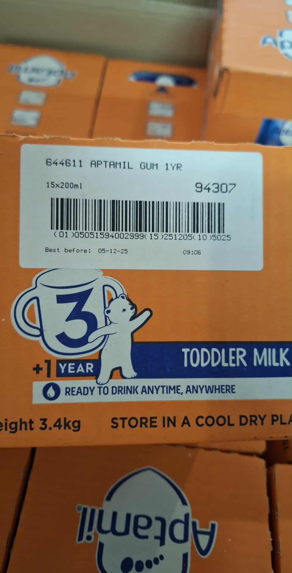 Aptamil 3 Toddler Milk (15 bottles)