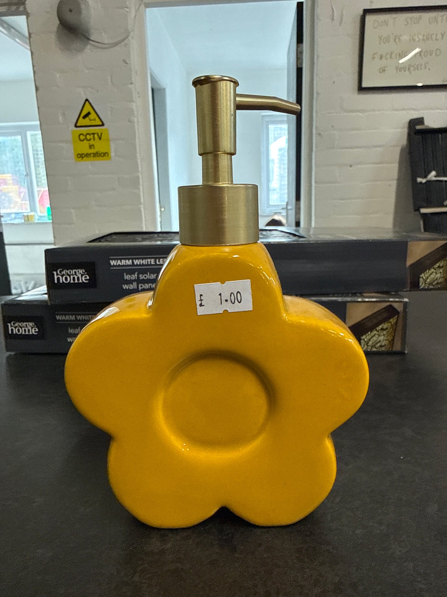 Yellow Flower Soap Dispenser
