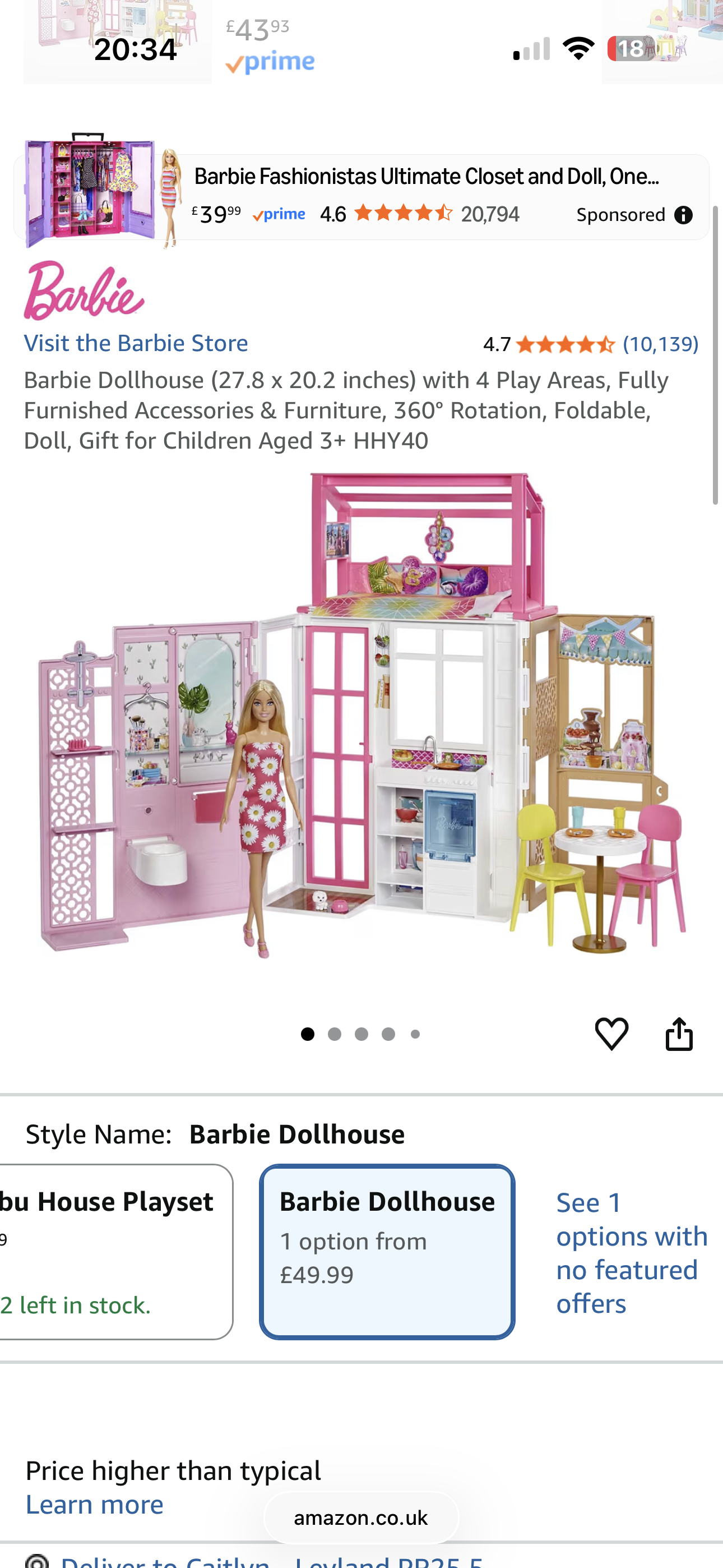 Barbie House & Doll Playset
