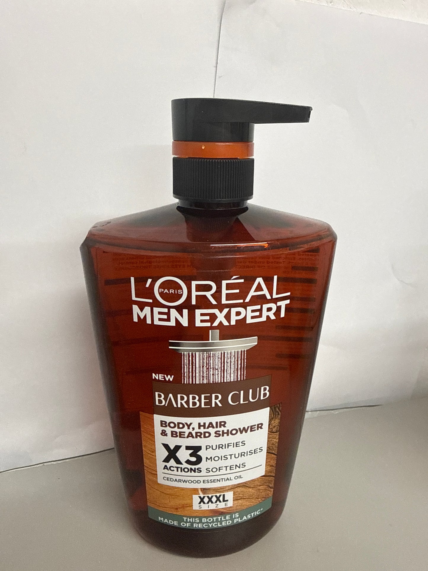 L'Oréal Men's Shower Gel, Men Expert Barber Club 3-in-1 Body Wash 1L Pump