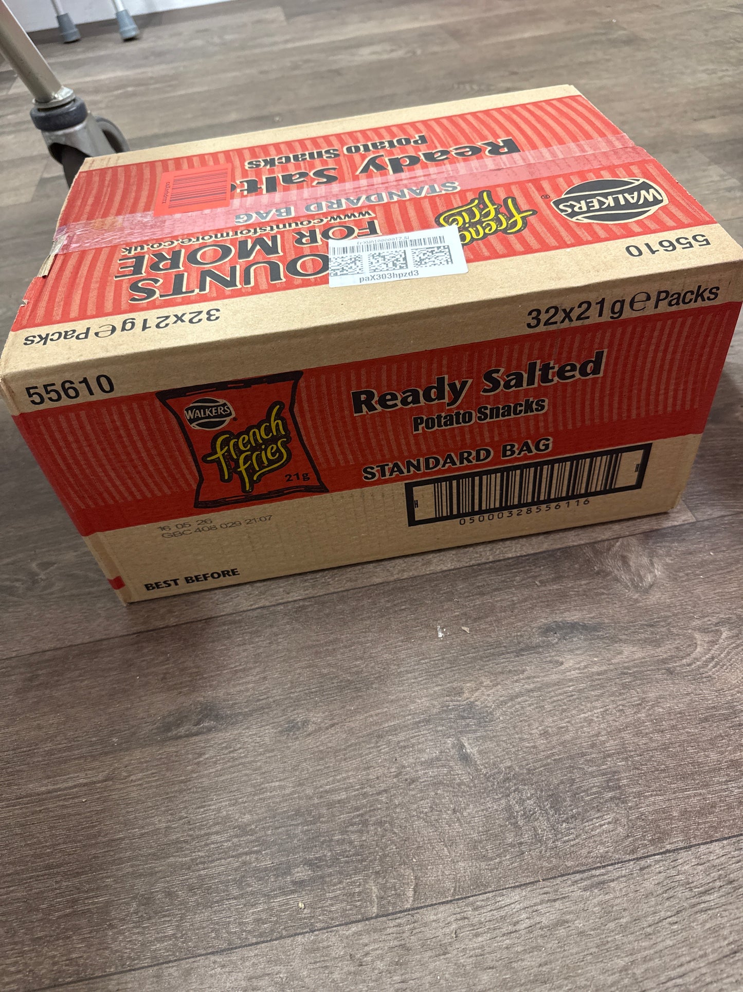 Box Walkers Ready Salted French Fries - 32x21g packs