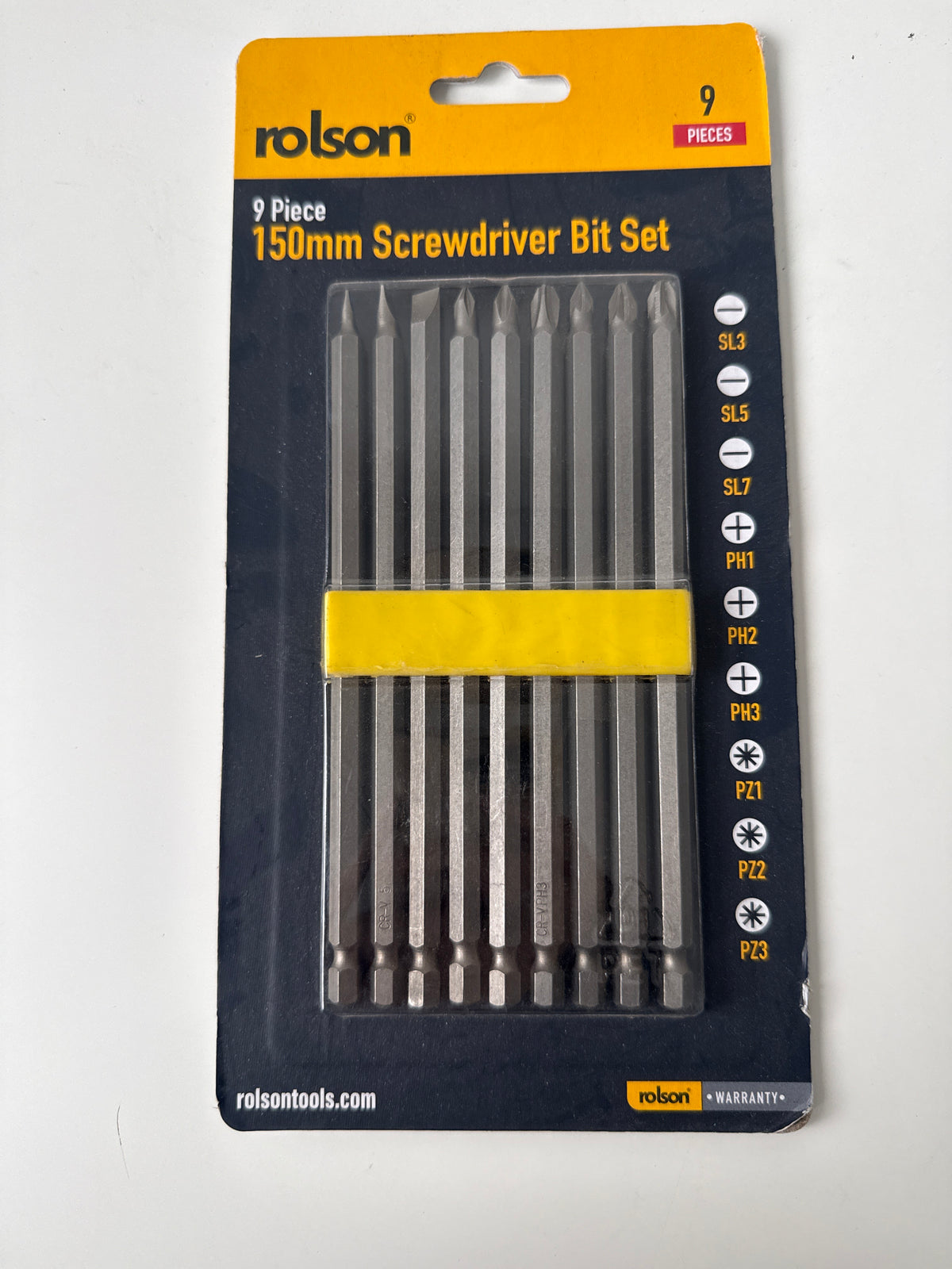 Rolson - 9 Piece 150mm Screwdriver Bit Set (9 Pieces)
