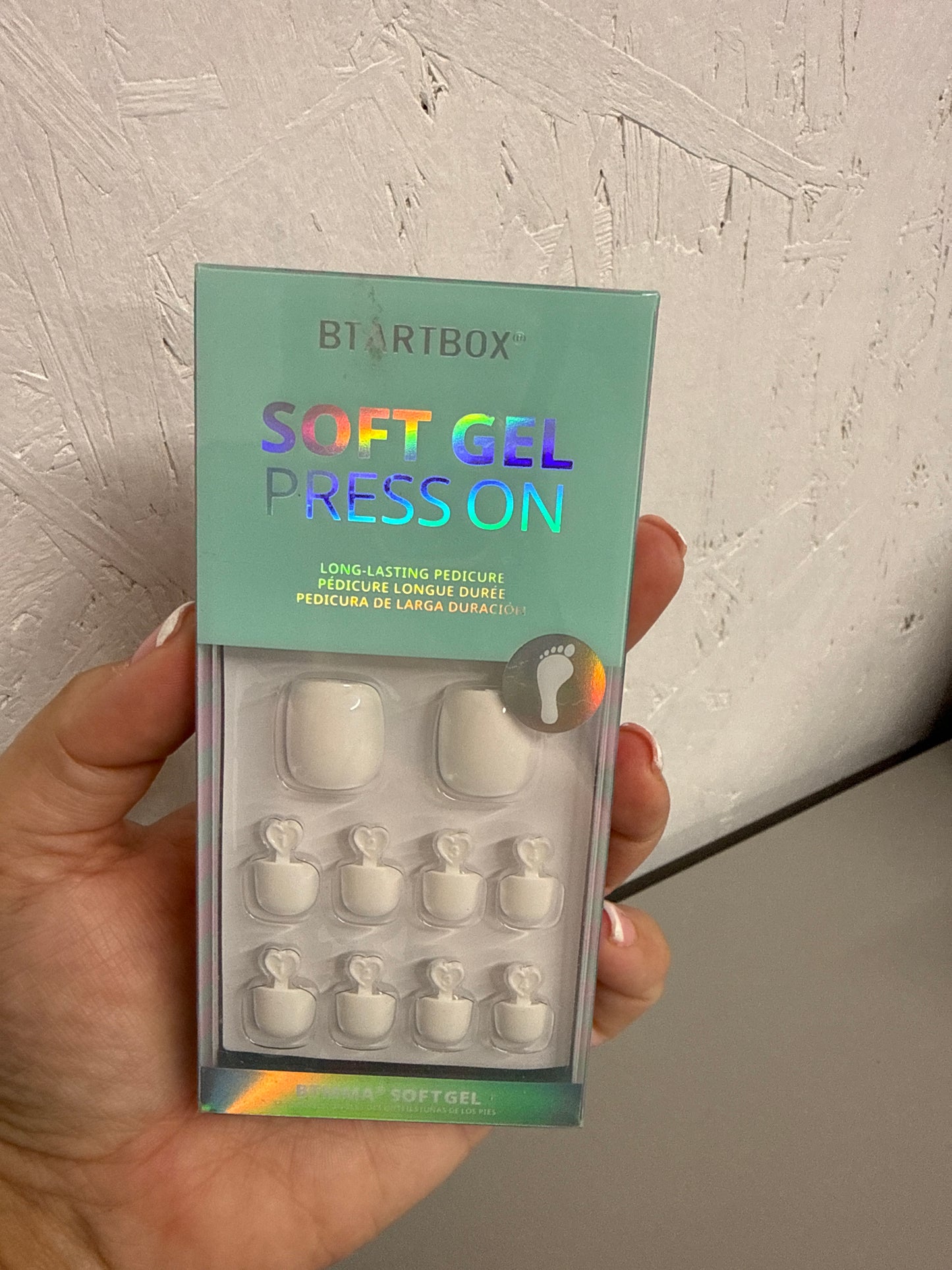 BTArtbox False Toenails Short - White Stick on Toe Nails