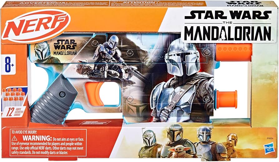 Nerf Star Wars The Mandalorian Dart Blaster, Includes 12 Nerf bullets