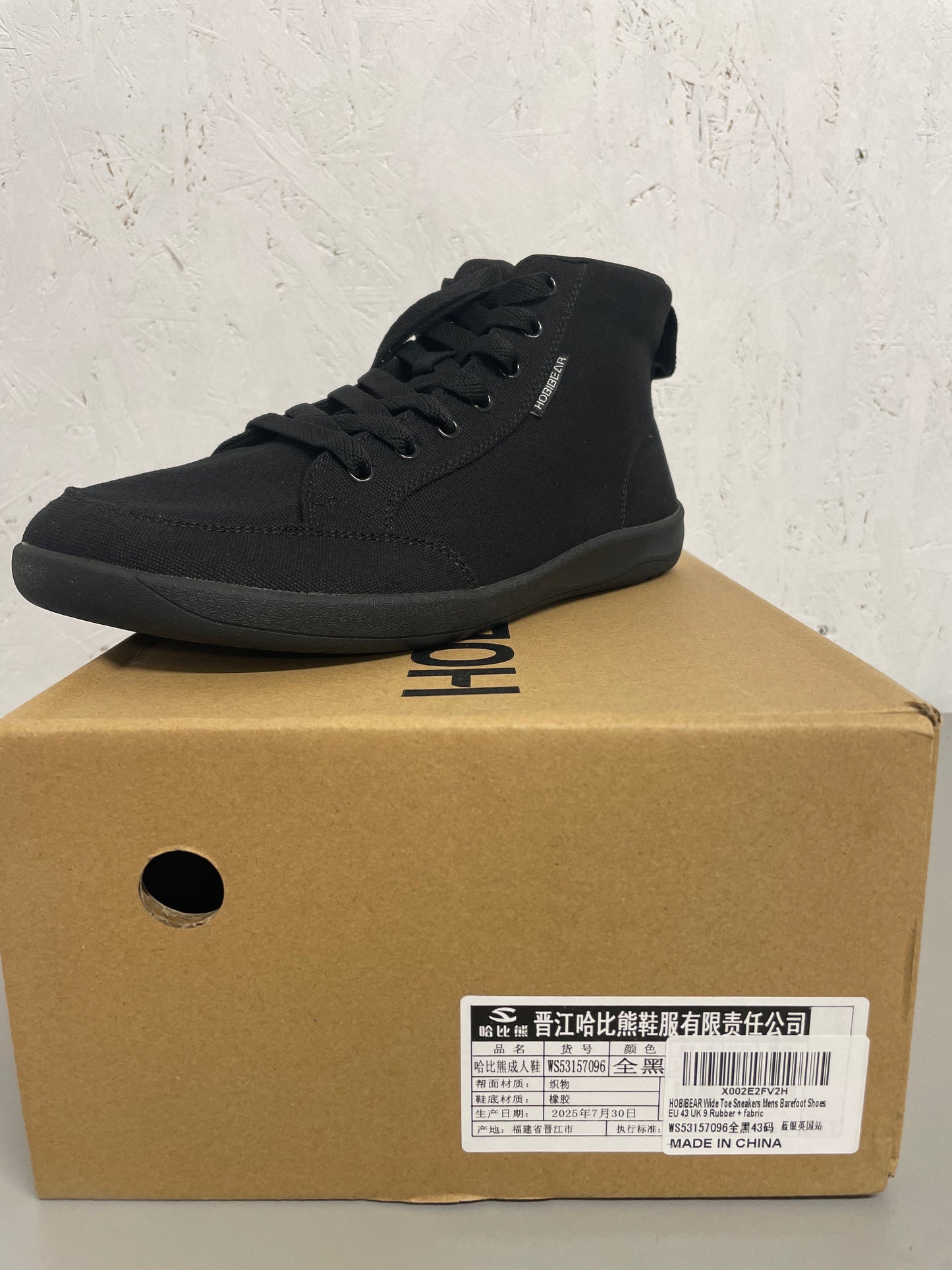 Hobibear Mens Wide Toe Sneakers - Black UK9