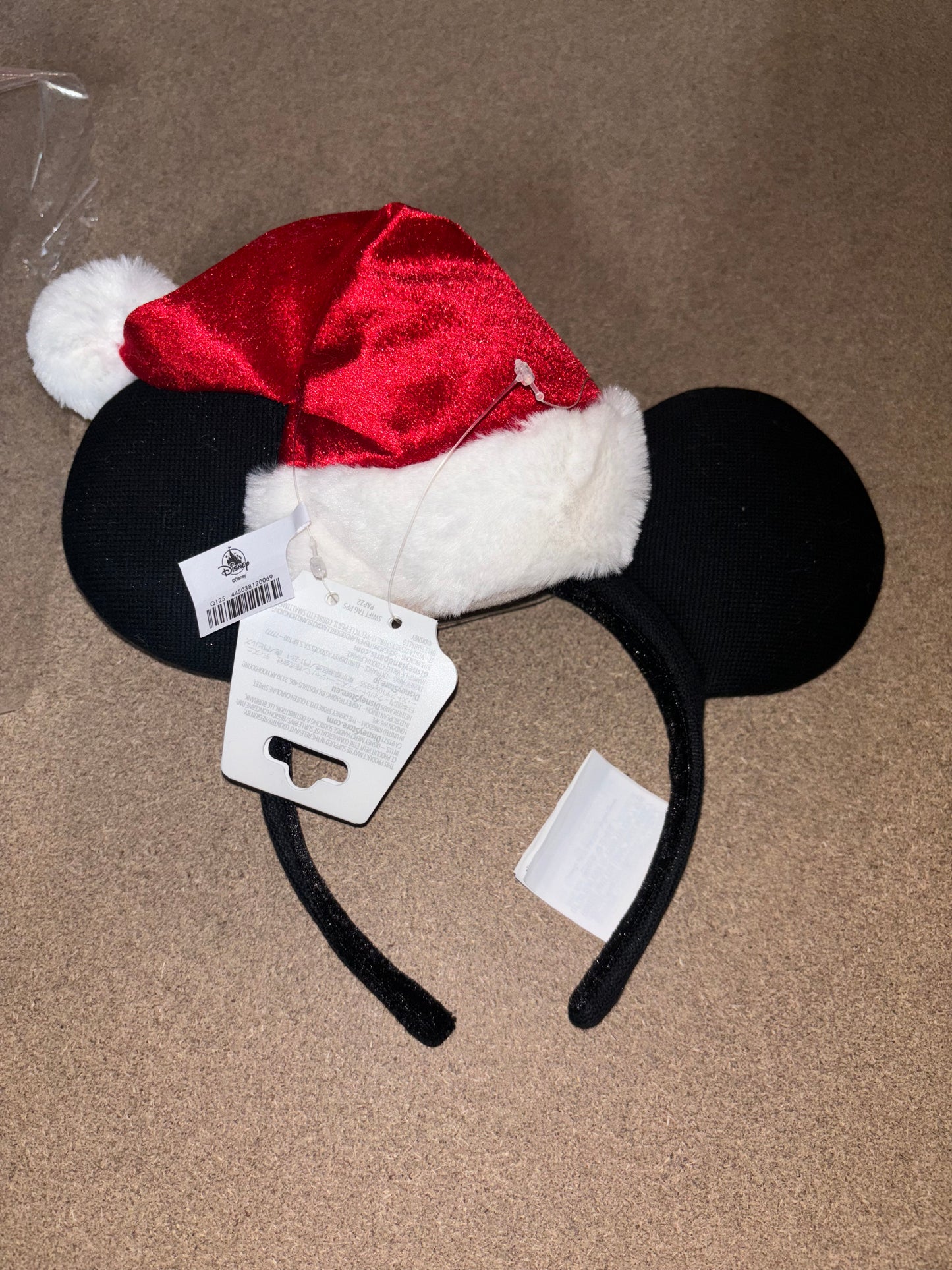 Santa Mickey Mouse Ears Headband for Adults