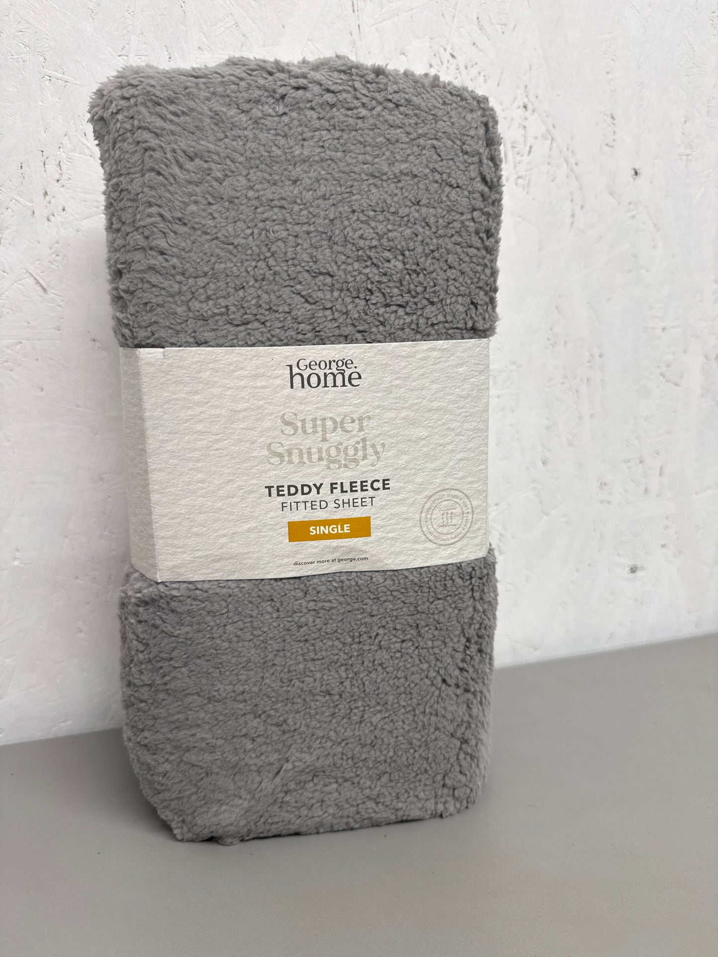 George Home - Super Snuggly Teddy Fleece Single Fitted Sheet Grey