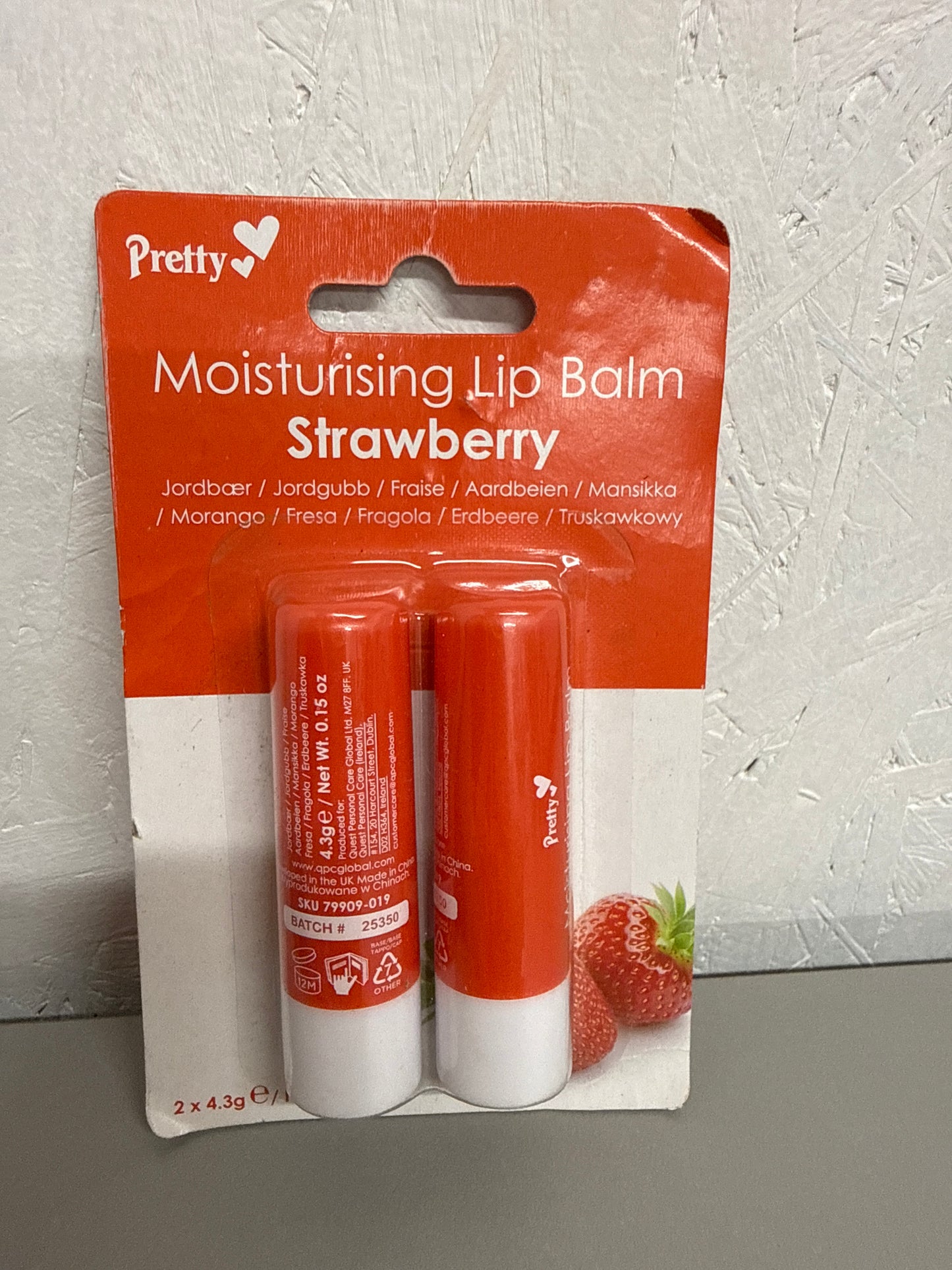 Pretty - Moisturising Lip Balm - Strawberry - Pack of 2