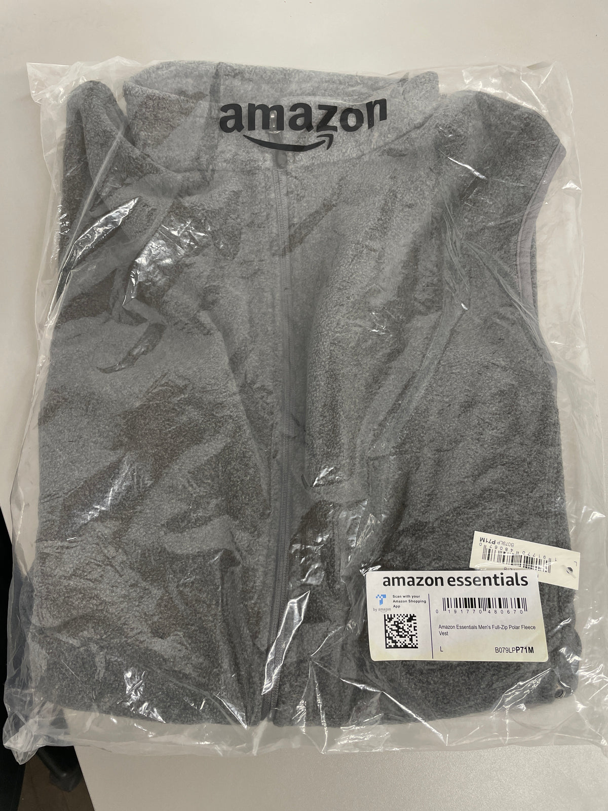Amazon Essentials - Men’s Full-Zip Polar Fleece Vest - Size: L