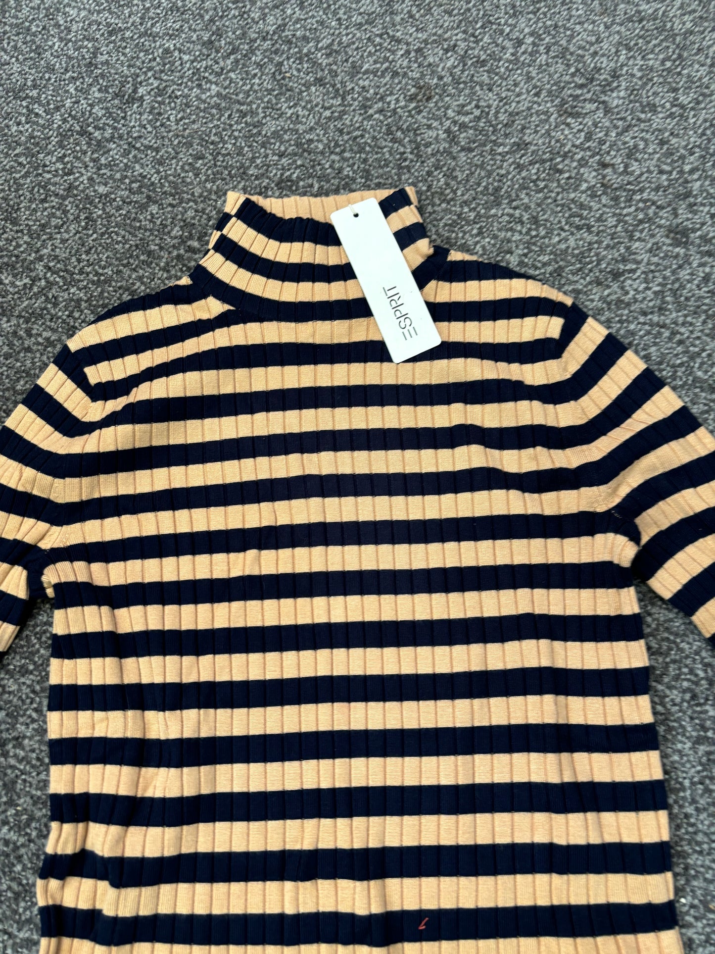 Sprit Long Sleeve Navy & Beige Top(Medium)
