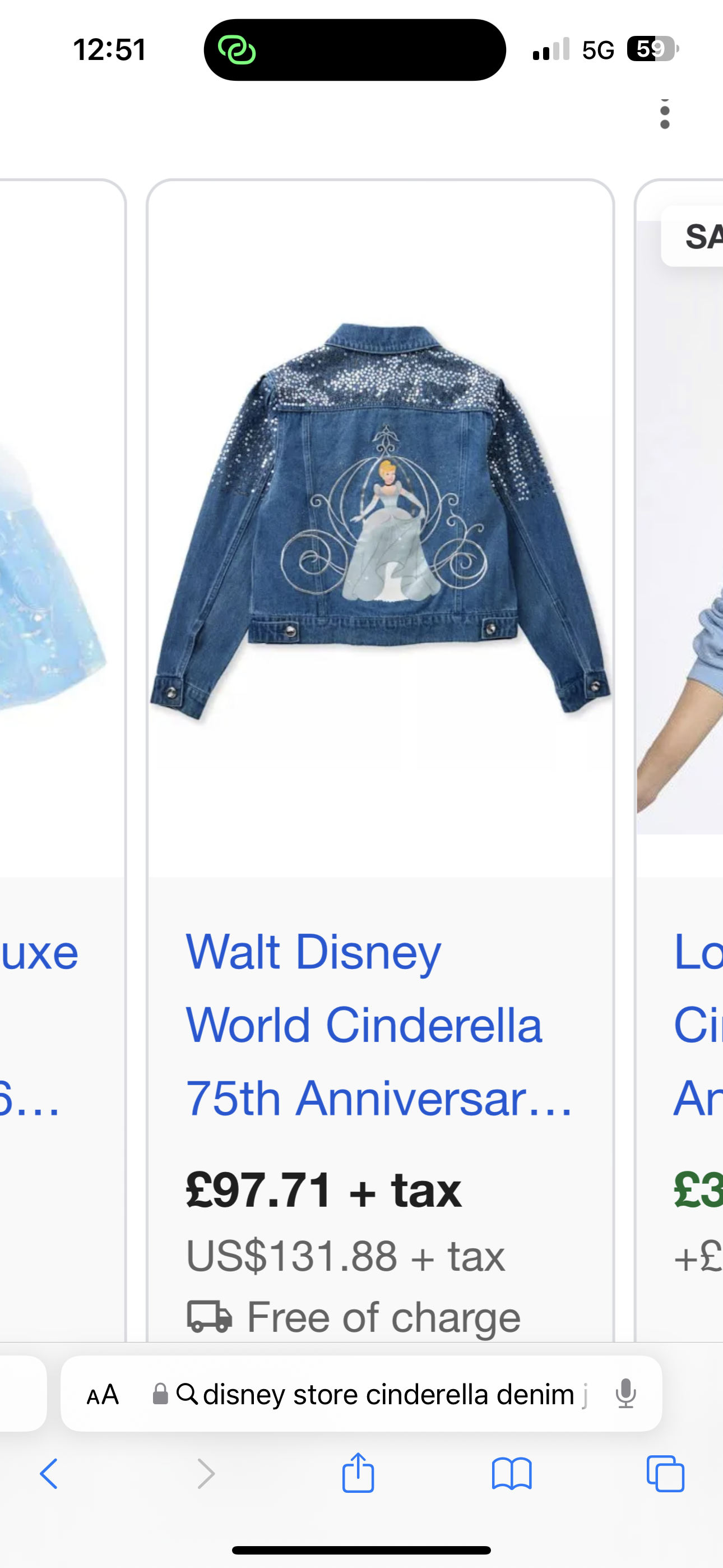 Disney Store Denim Cinderella 75th Jacket - Small