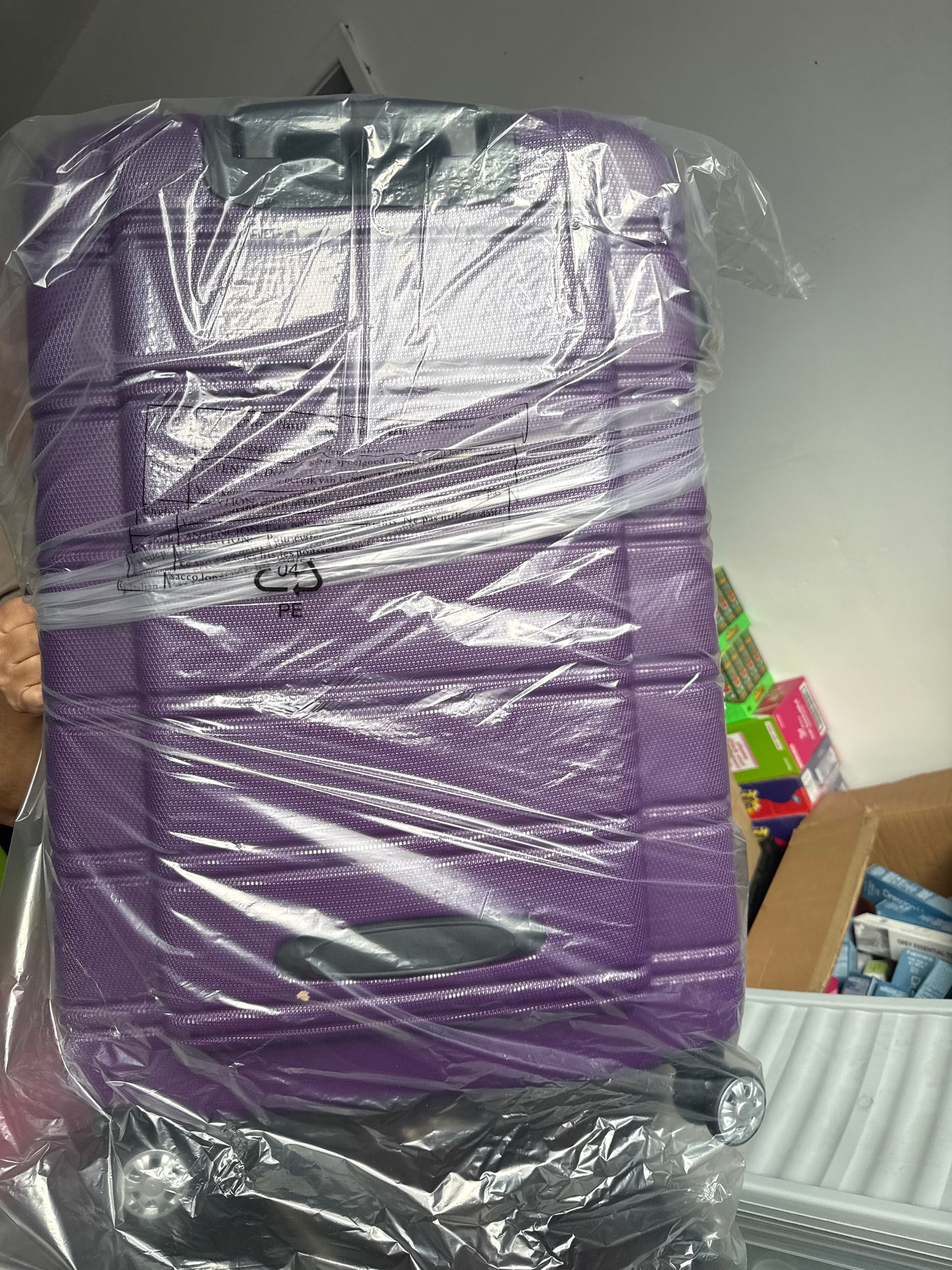 Rockland Purple Suitcase Set - 1x 28” & 1 x 20”