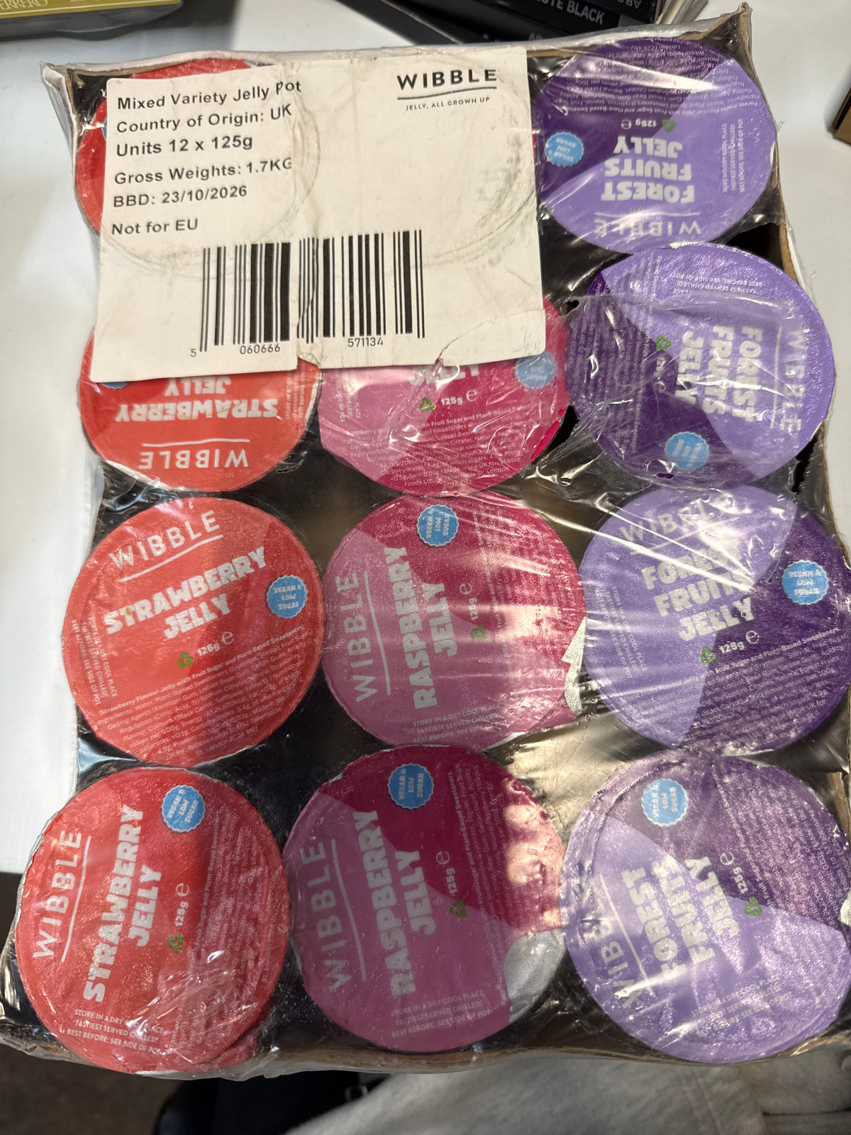 Wibble Mixed Variety Jelly Pots 12pk