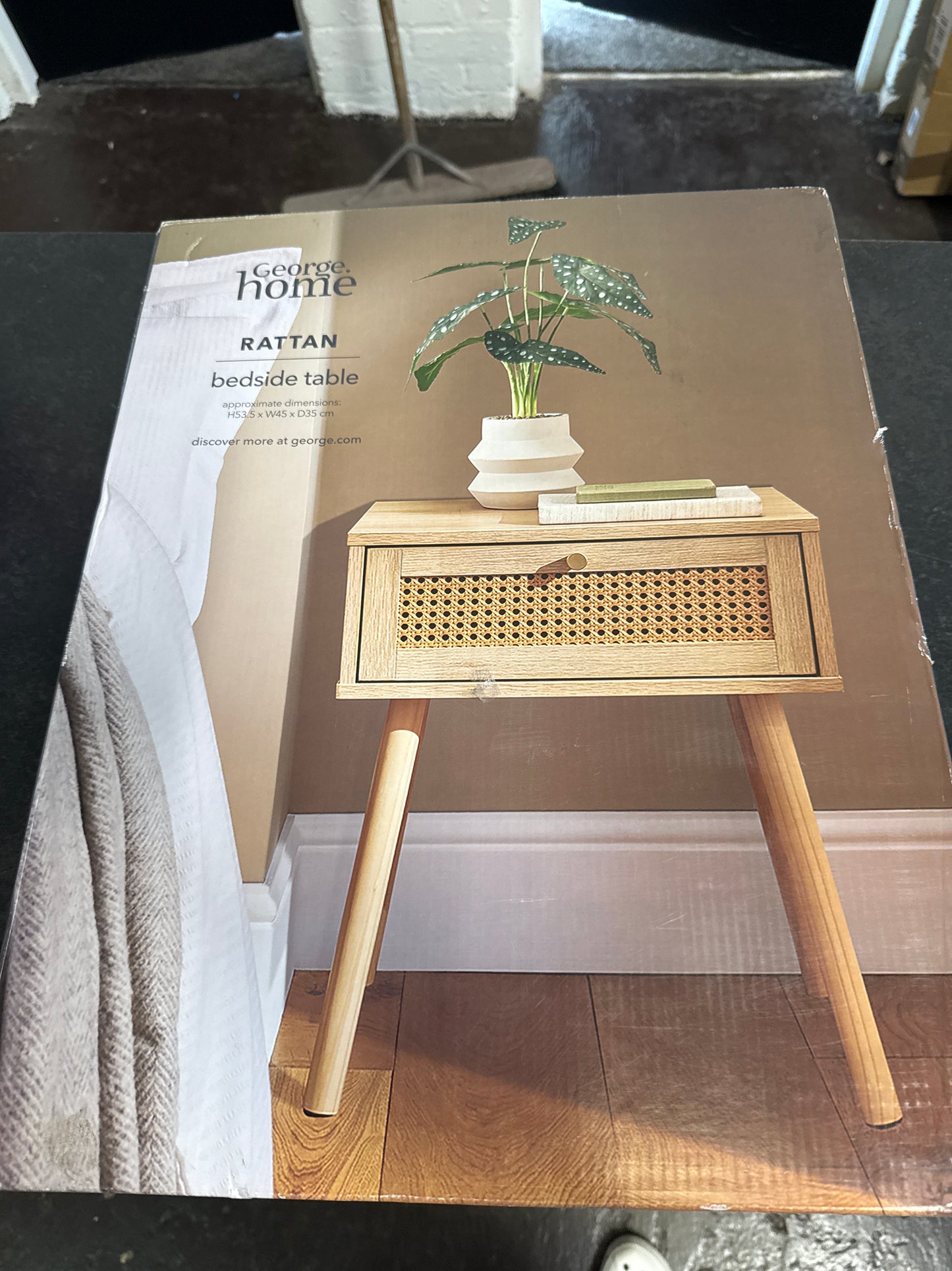 George Home - Rattan Bedside Table