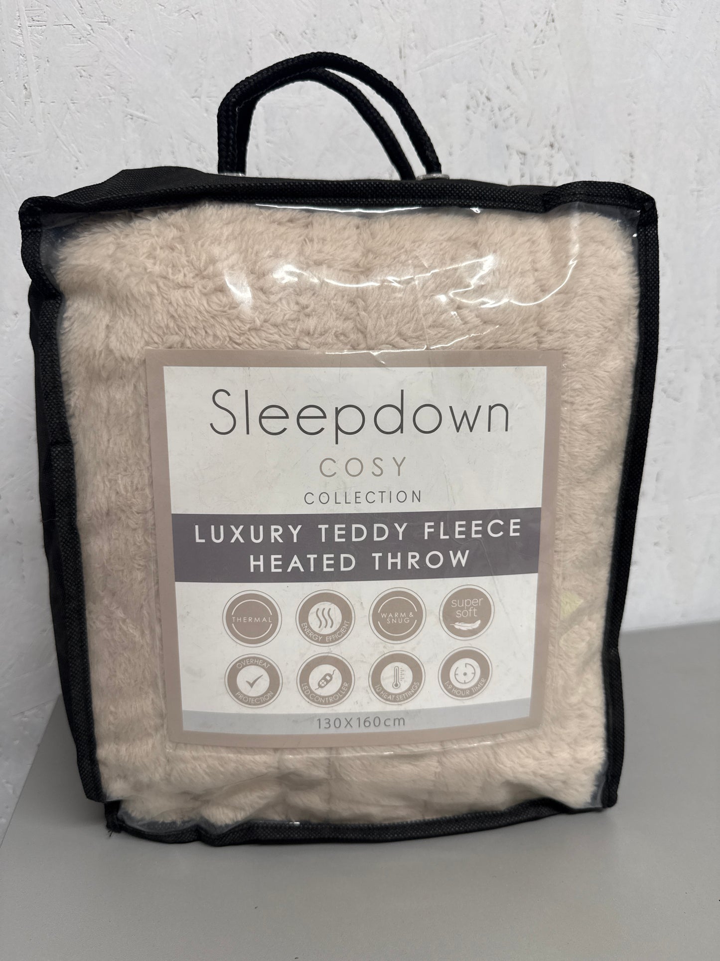 Sleepdown - Cosy Collection - Luxury Teddy Fleece Heated Throw 130x160cm