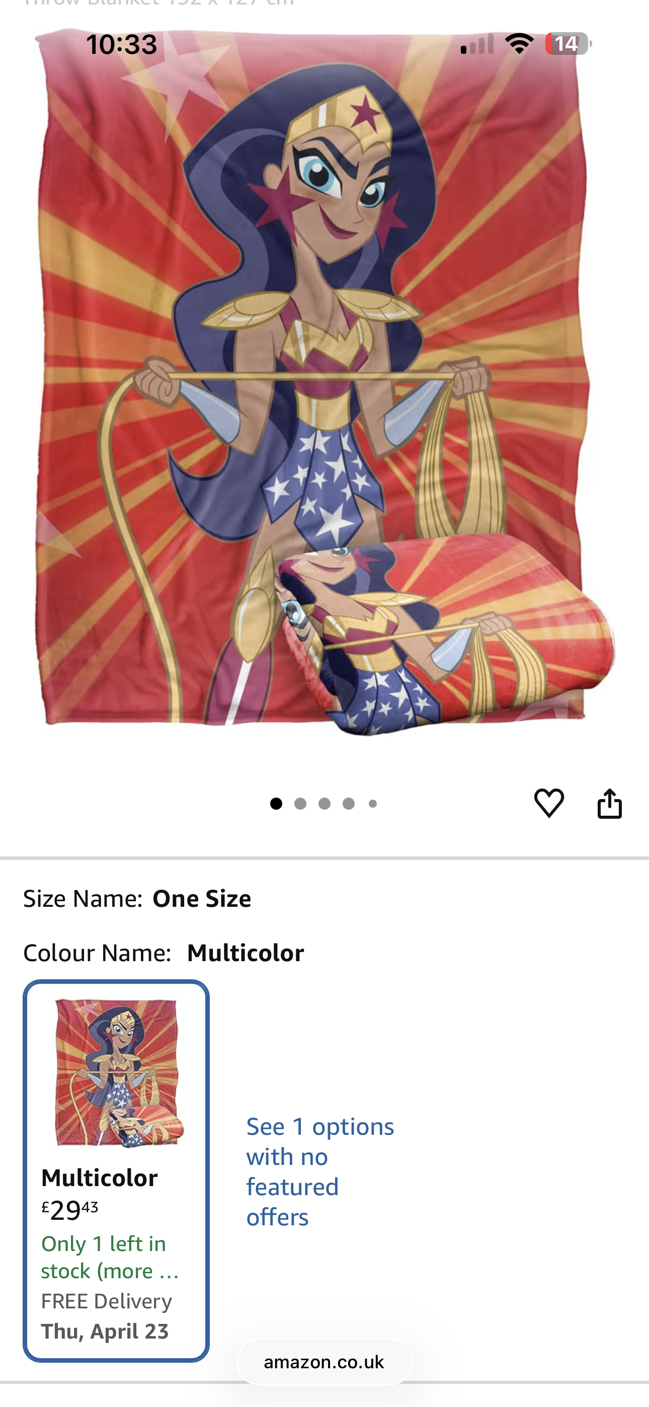 11 x WONDER WOMEN THROW 152cm x 127cm