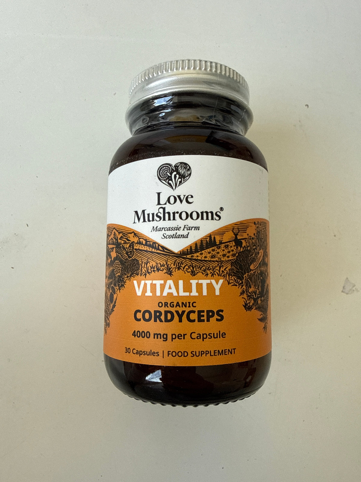 Love Mushrooms - Vitality Organic Cordyceps 4000mg Capsules 30pk