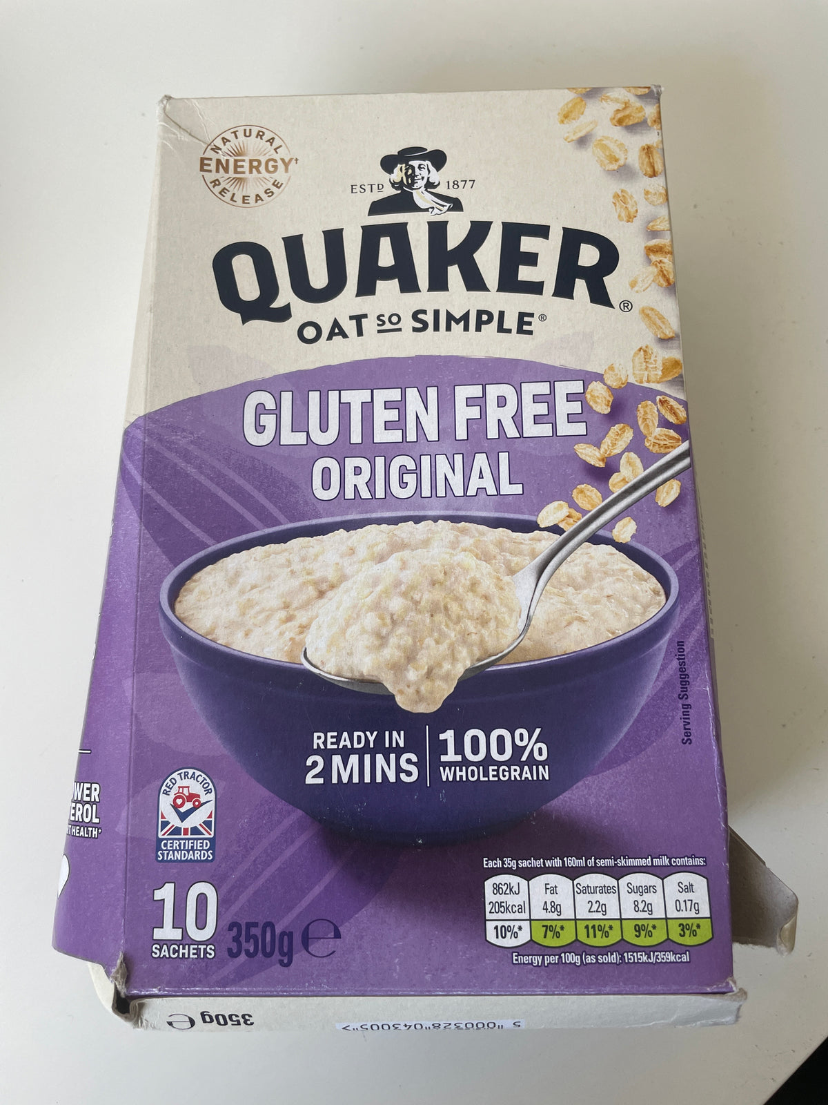Quaker - Gluten Free Porridge Sachets 10pk