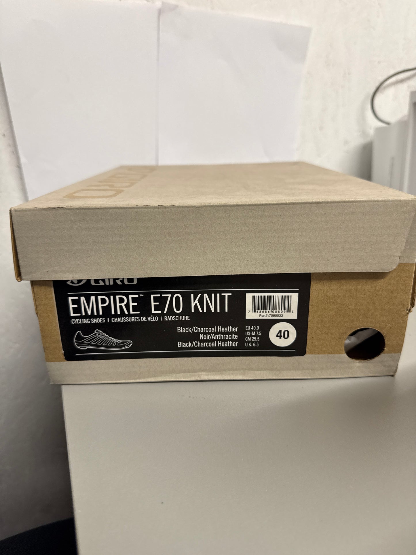Giro Empire E70 Knit Cycling Shoes - Black/Charcoal Heather. Uk 6.5/EU 40