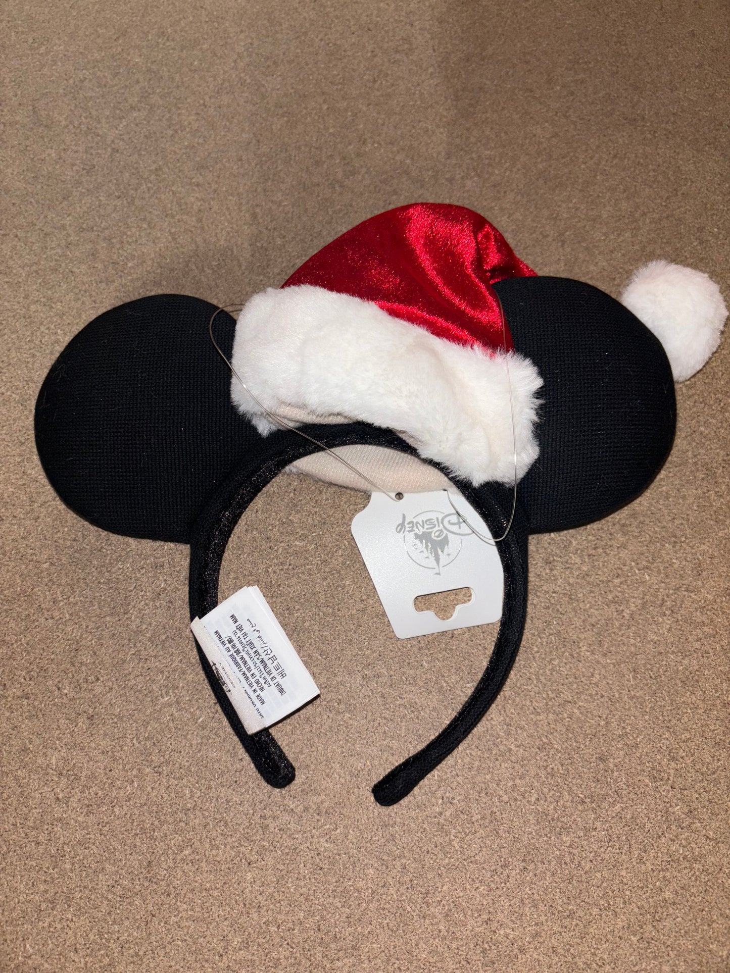 Santa Mickey Mouse Ears Headband for Adults