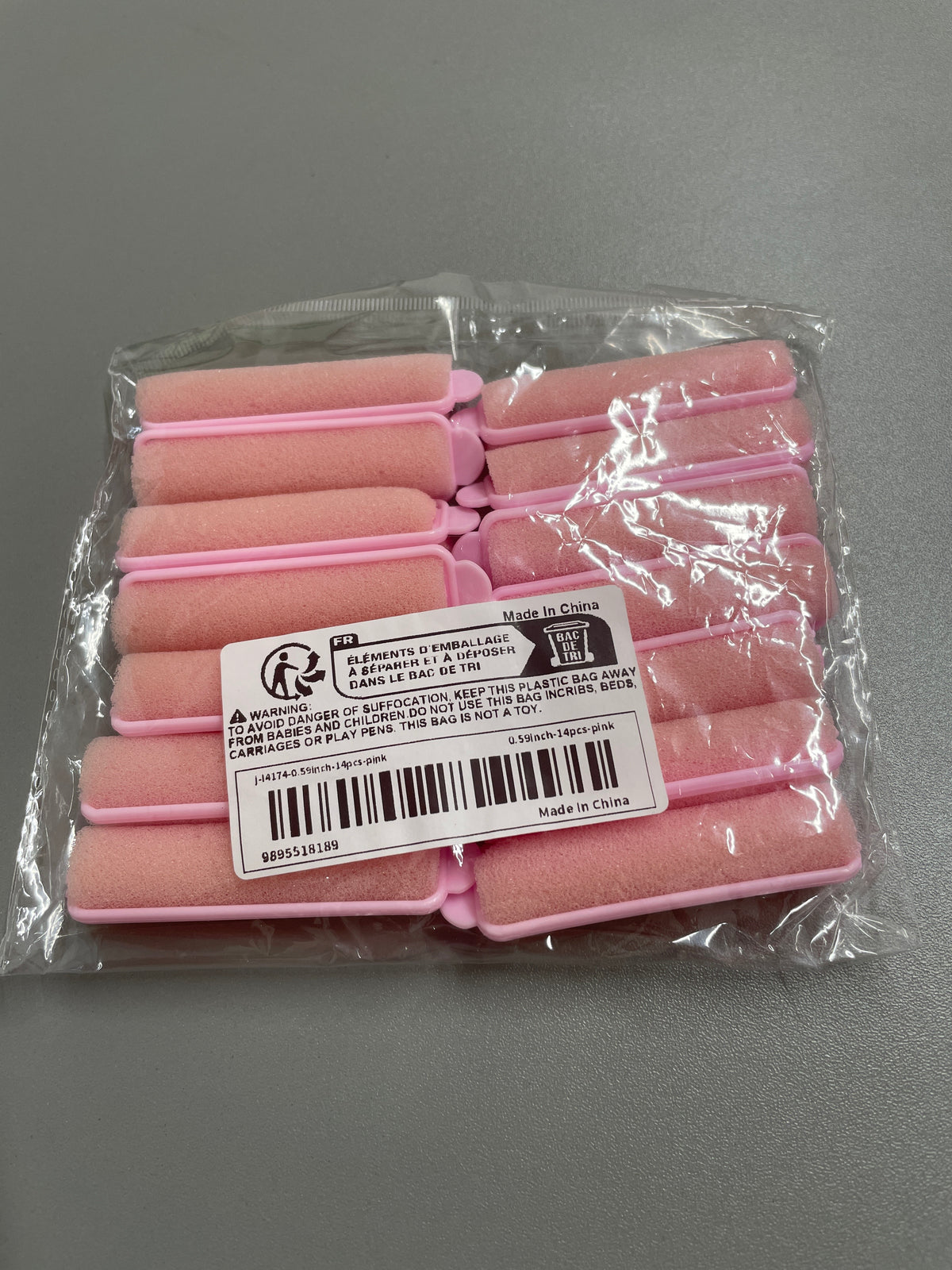 14pcs 0.5inch pink roller set