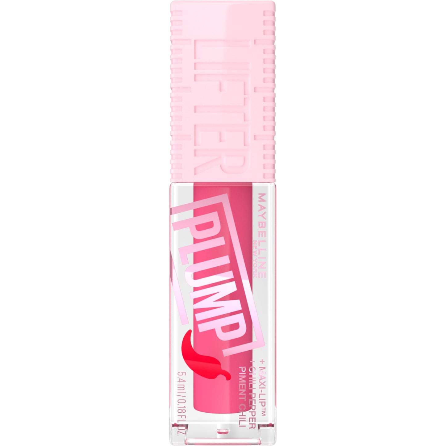 Maybelline New York, Lifter Plump Lip Gloss, Lasting Plump, Heated Formula with Hyaluronic Acid & Chilli Pepper - Shade: 003 Pink Sting