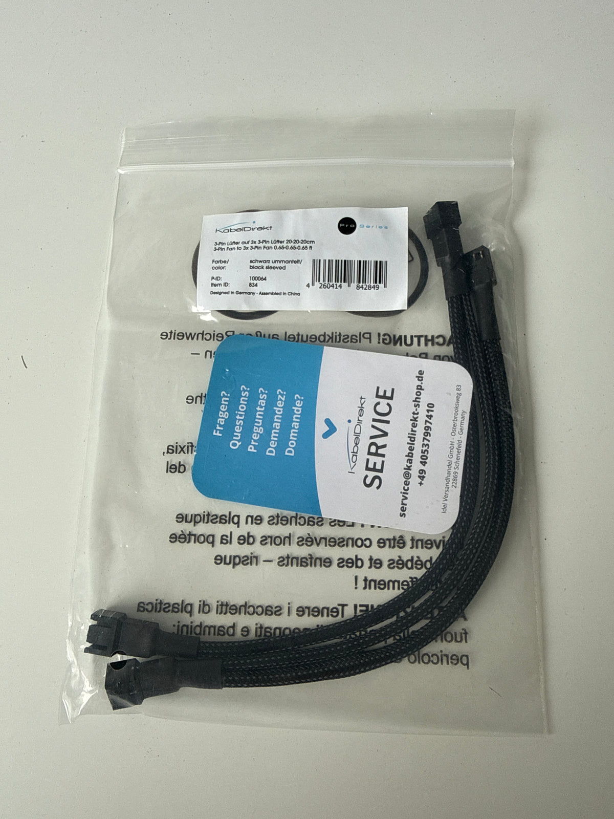 Kabel Direct - 3-pin fan to 3x 3-pin fan