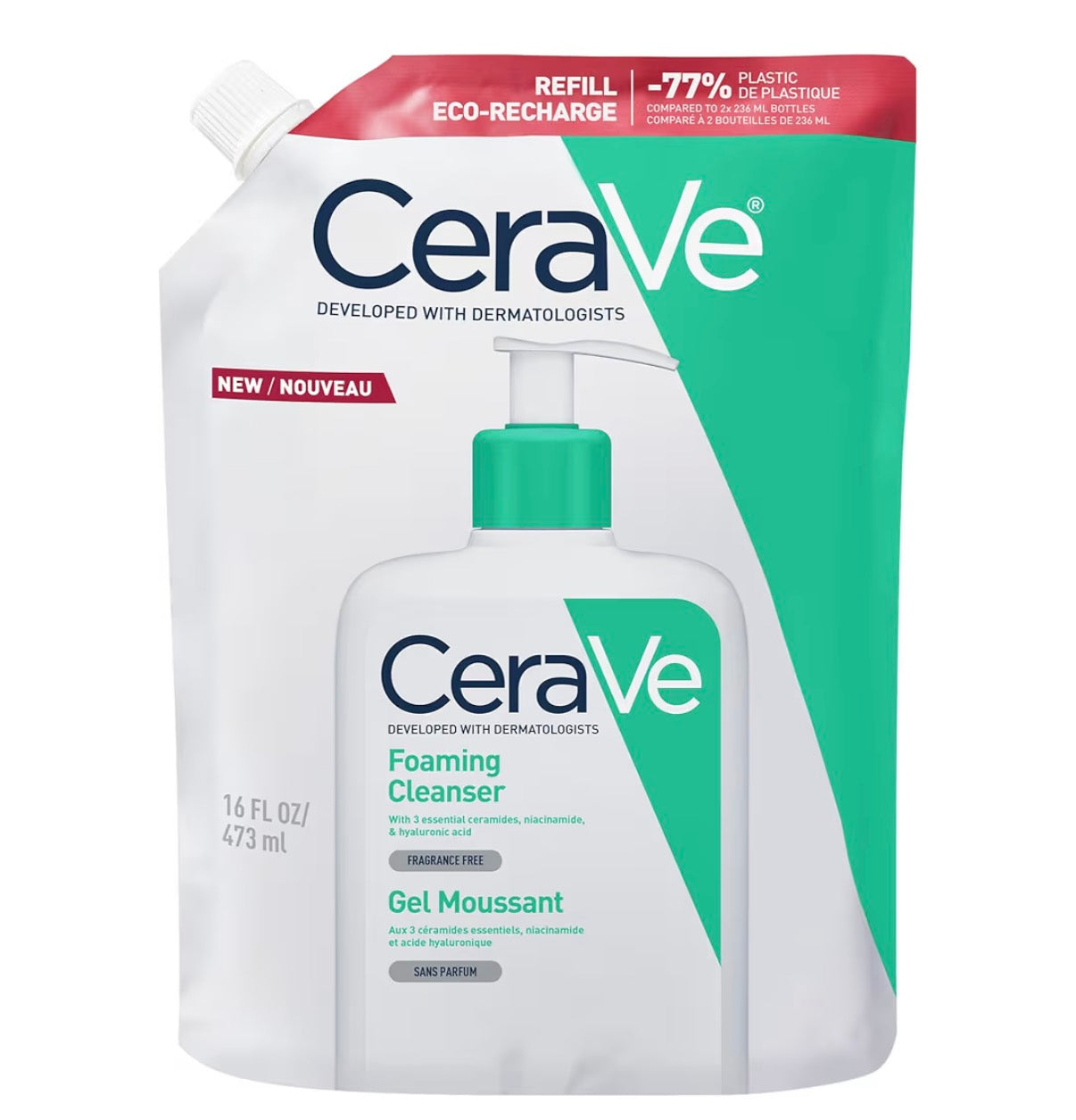 CeraVe Hydrating Foaming Cleanser Refill Pouch - 473ml