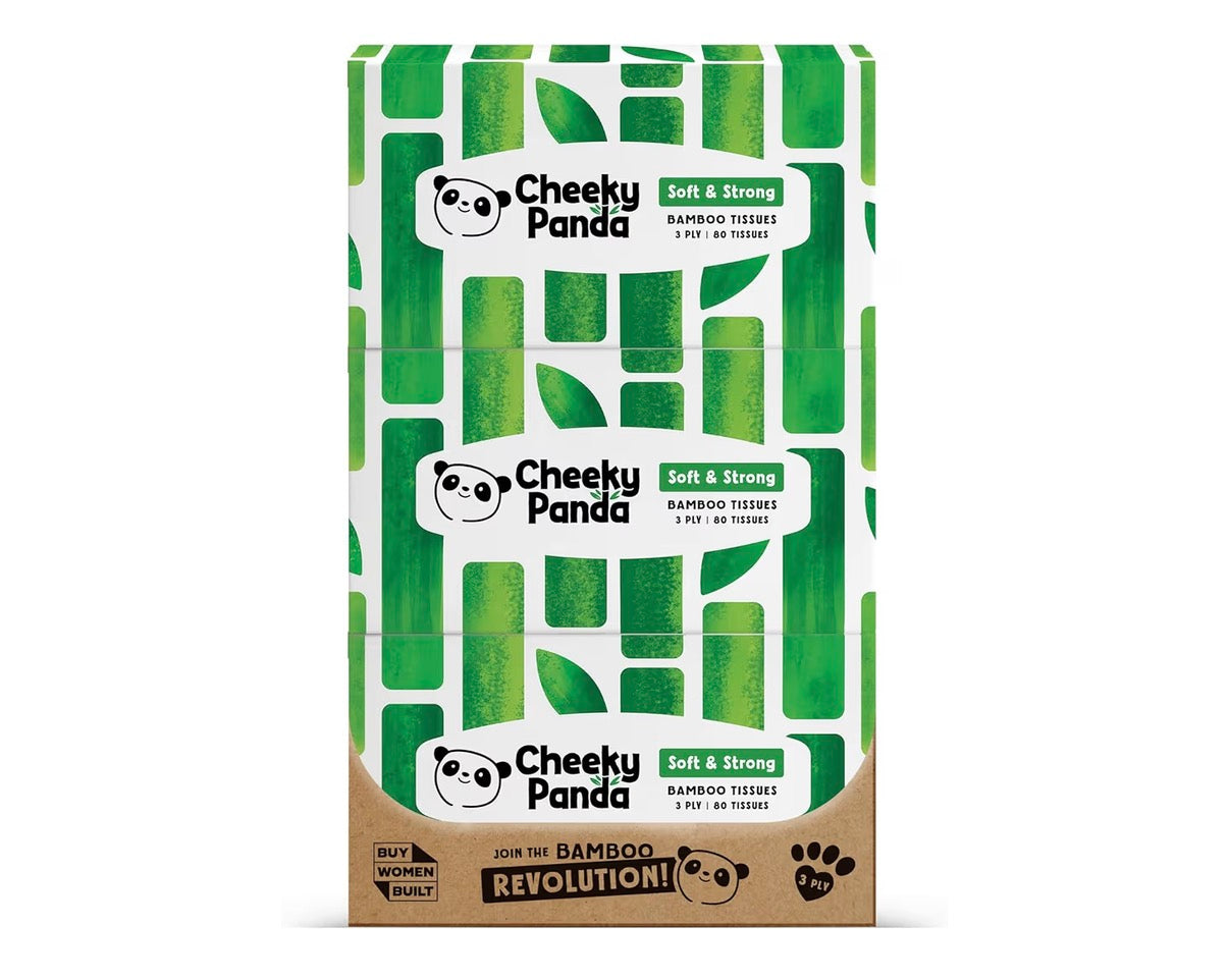 The Cheeky Panda Bamboo Facial Tissues Box Multipack | 12 Boxes of 80