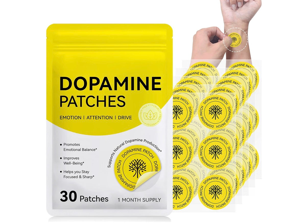 Dopamine Patches, 30 Vegan Skin Kind Dopamine Happy Patches, Transdermal Patch with 5-HTP for Overall Well-Being
