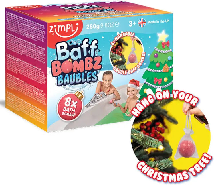 8 x Bauble Baff Bombz, Christmas Tree Decorations