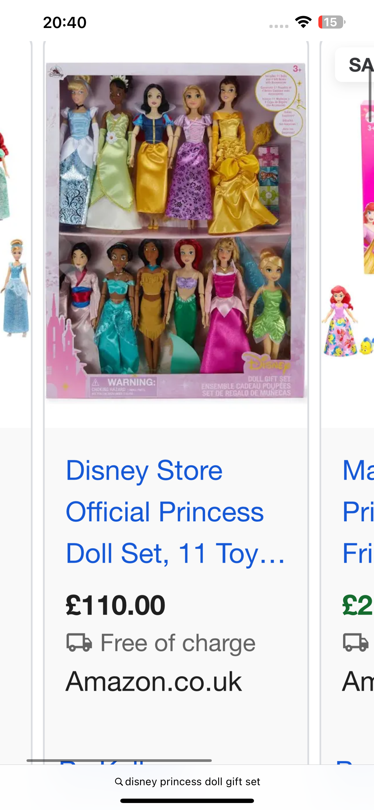 Disney princess doll gift set rrp £110