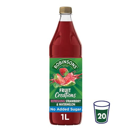 Fruit Creations (Robisons) Strawberry and Watermelon 1L - JUN26