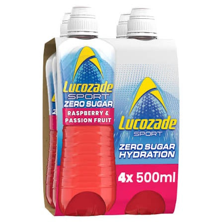 Lucozade Zero 4PK Raspberry and Passion Fruit
