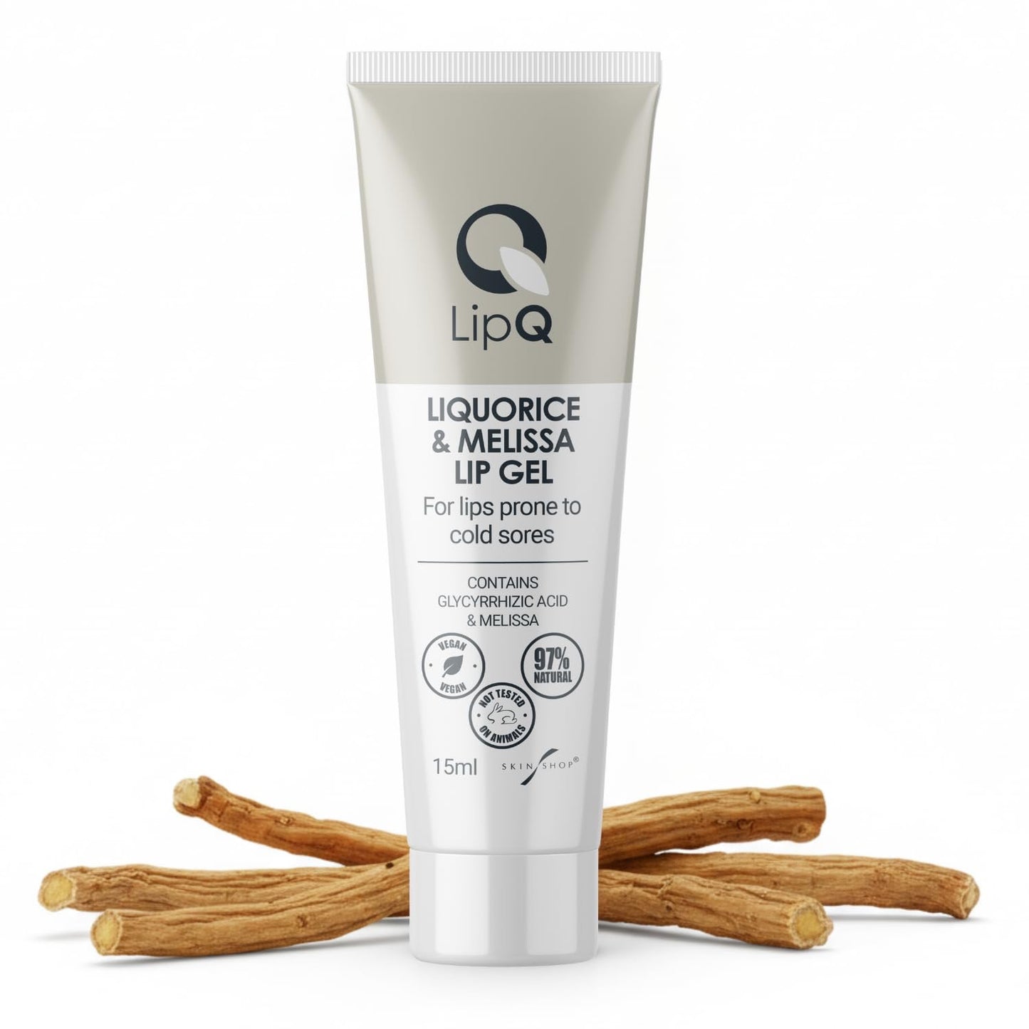 LipQ Liquorice & Melissa Lip Gel 15 ml – Cold Sore Relief & Prevention with Liquorice Root Extract | Soothing Vegan Lip Rescue Gel for Tingling Lips & Fast Healing (15ml)