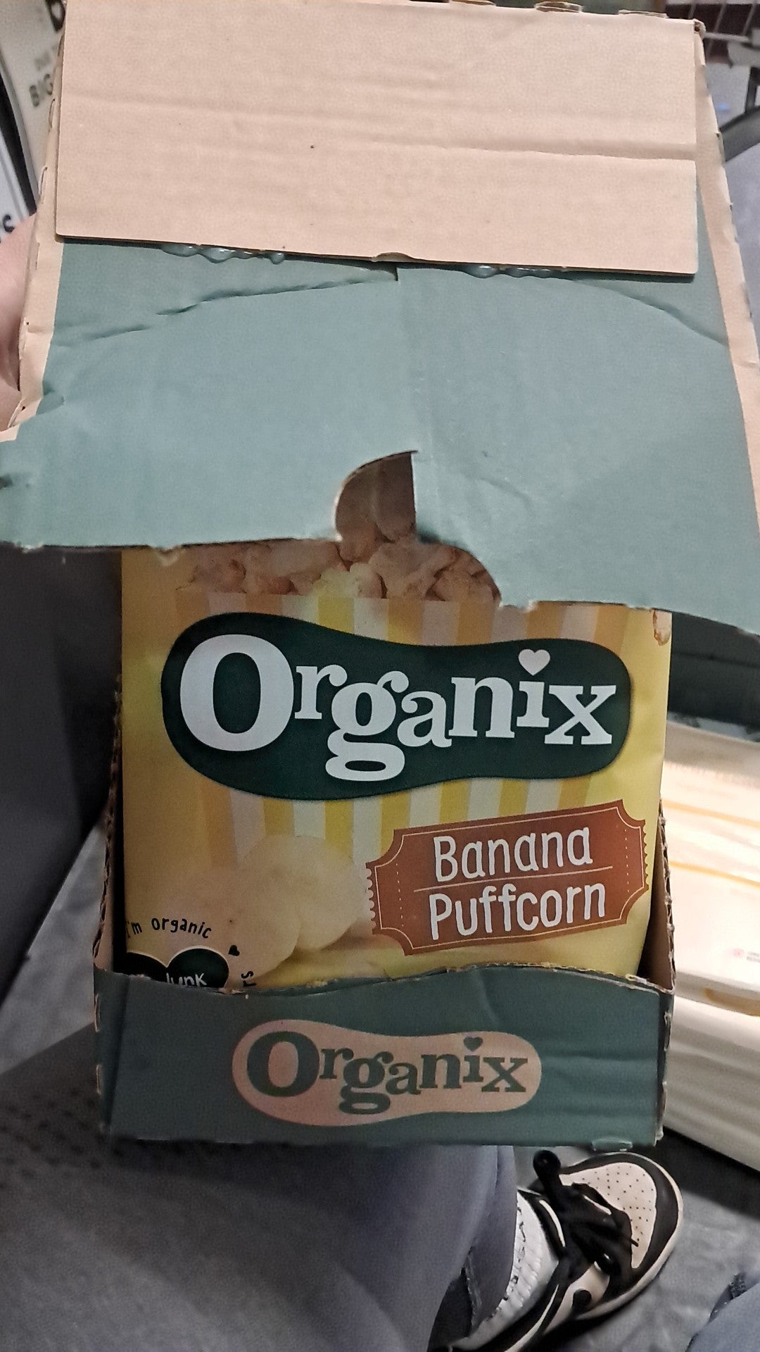 Organix banana puffcorn (3x4x 10g bags)
