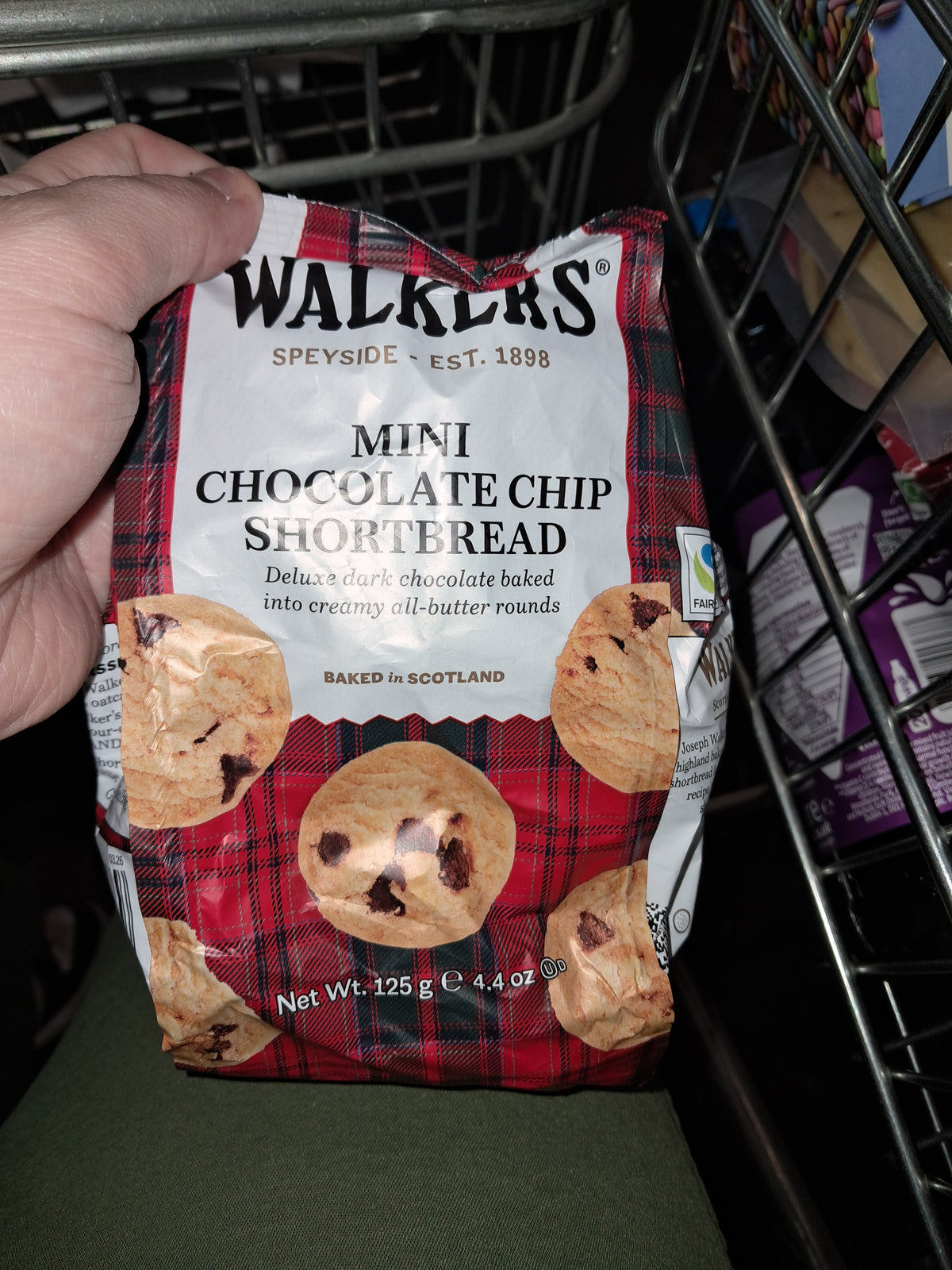 Mini chocolate chip shortbread walkers