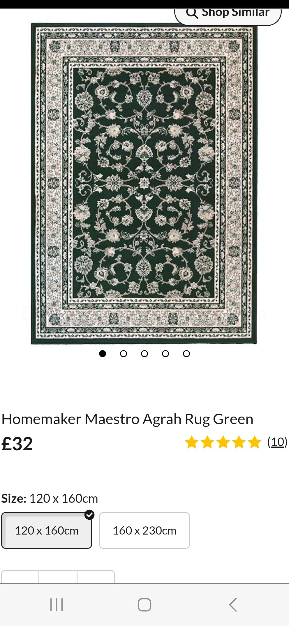 Maestro green rug 120/160 RRP £32!!