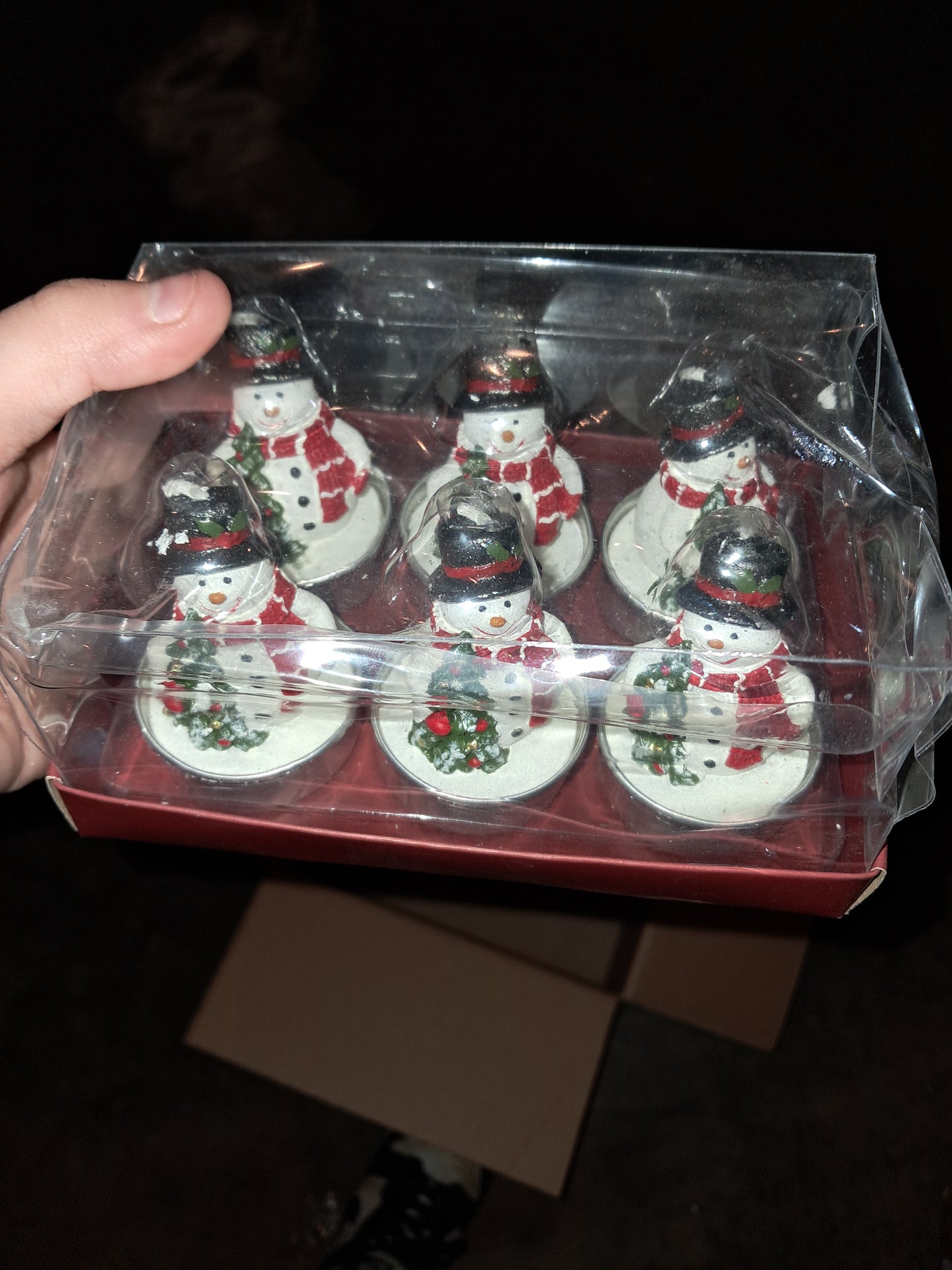 John lewis swt of 6 snow man tealights