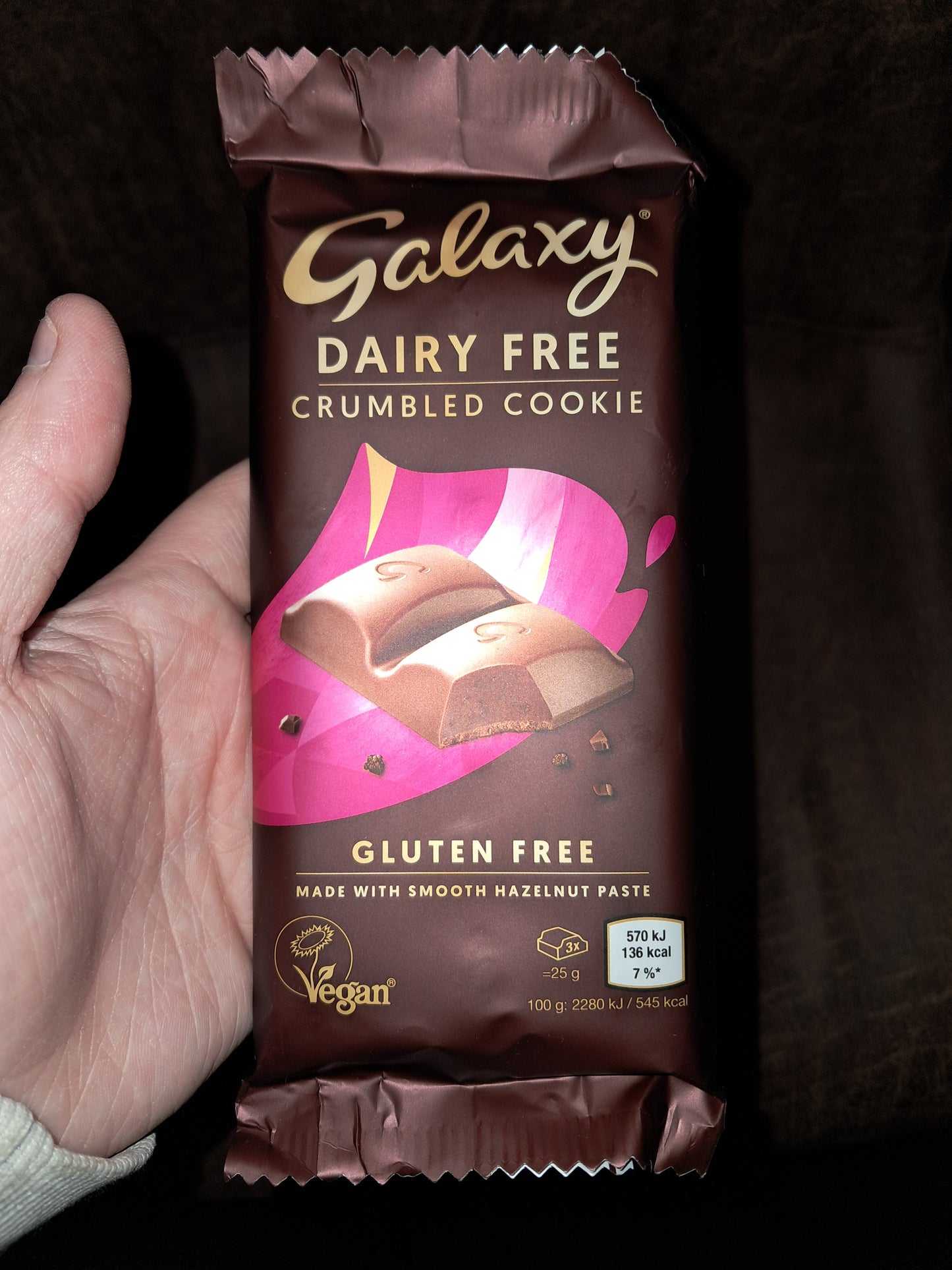 Galaxy dairy free crumbled cookie gluten free