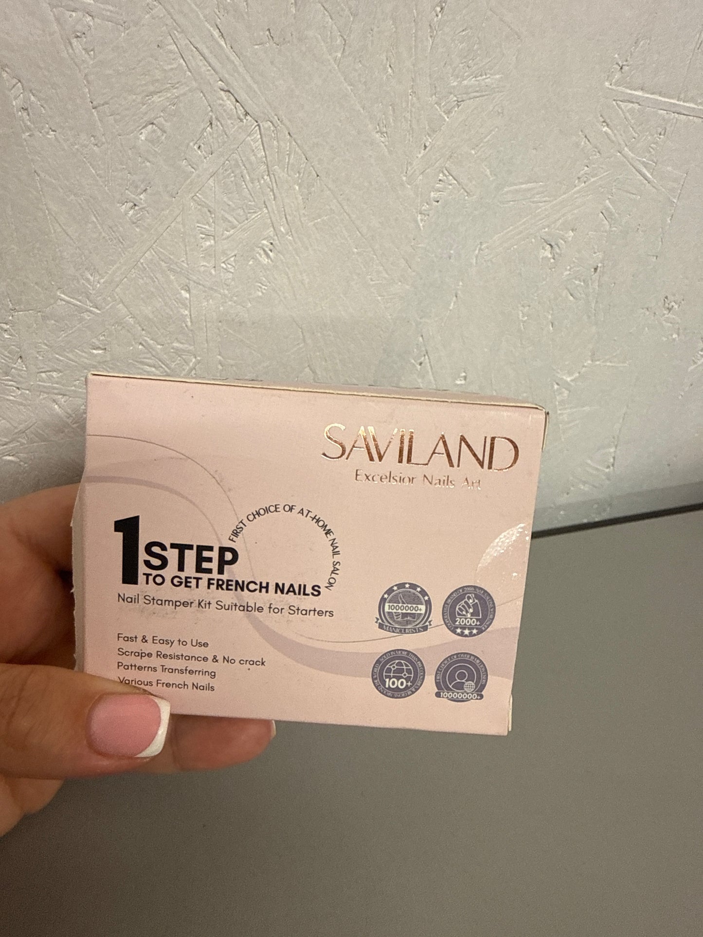 Saviland French Tip Nail Stamp - 4PCS Nail Art Stamper Kit