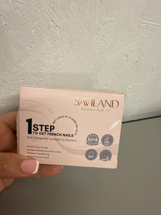 Saviland French Tip Nail Stamp - 4PCS Nail Art Stamper Kit
