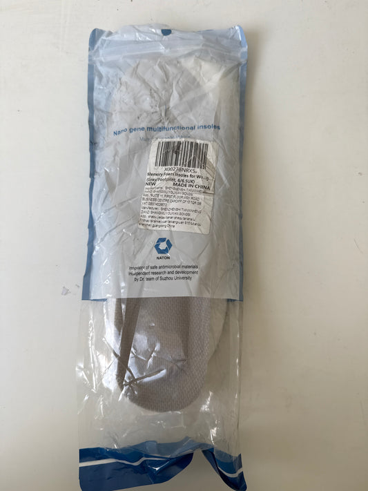 Memory Foam Insoles - Uk 6-6.5 Grey