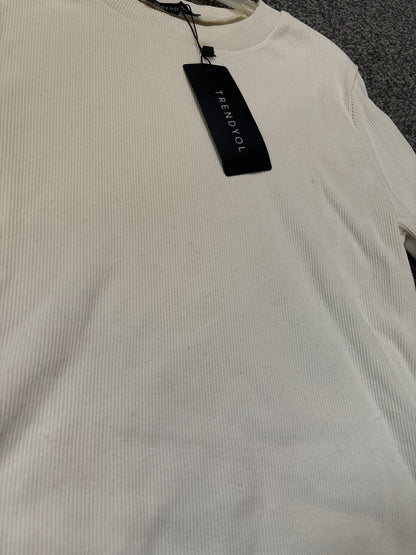 Trendyol Ribbed Sweatshirt - XL