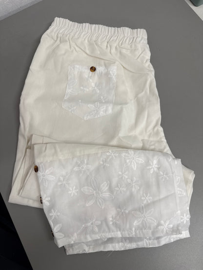 White Pants, Swimsuit & Tie Skirt Set