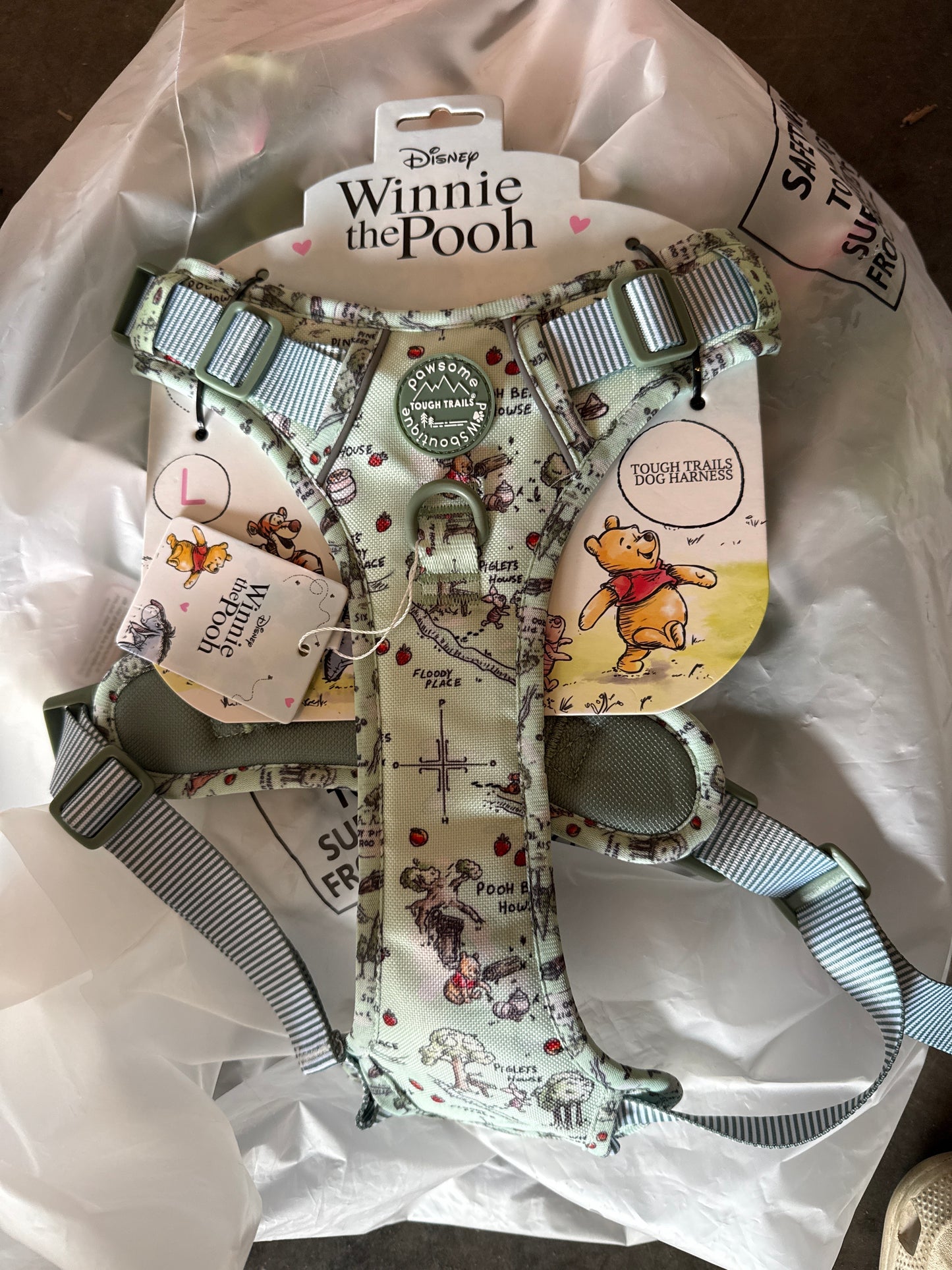 Disney - Winnie The Pooh Tough Trails Dog Adjustable Harness - Size: Large