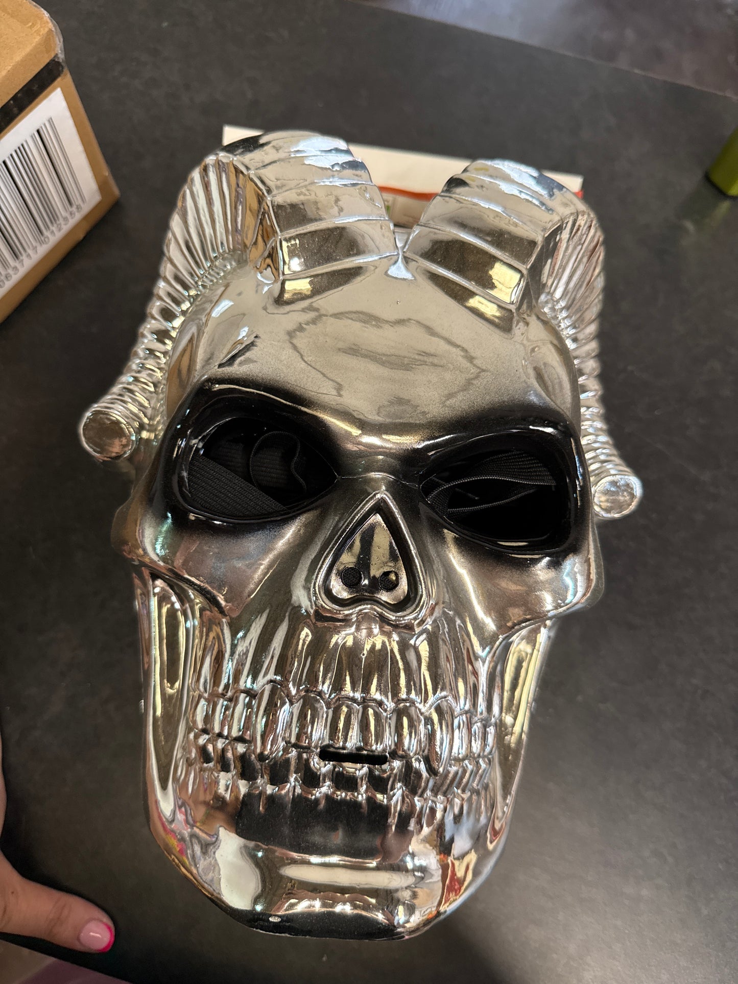 Adult silver horned mask
