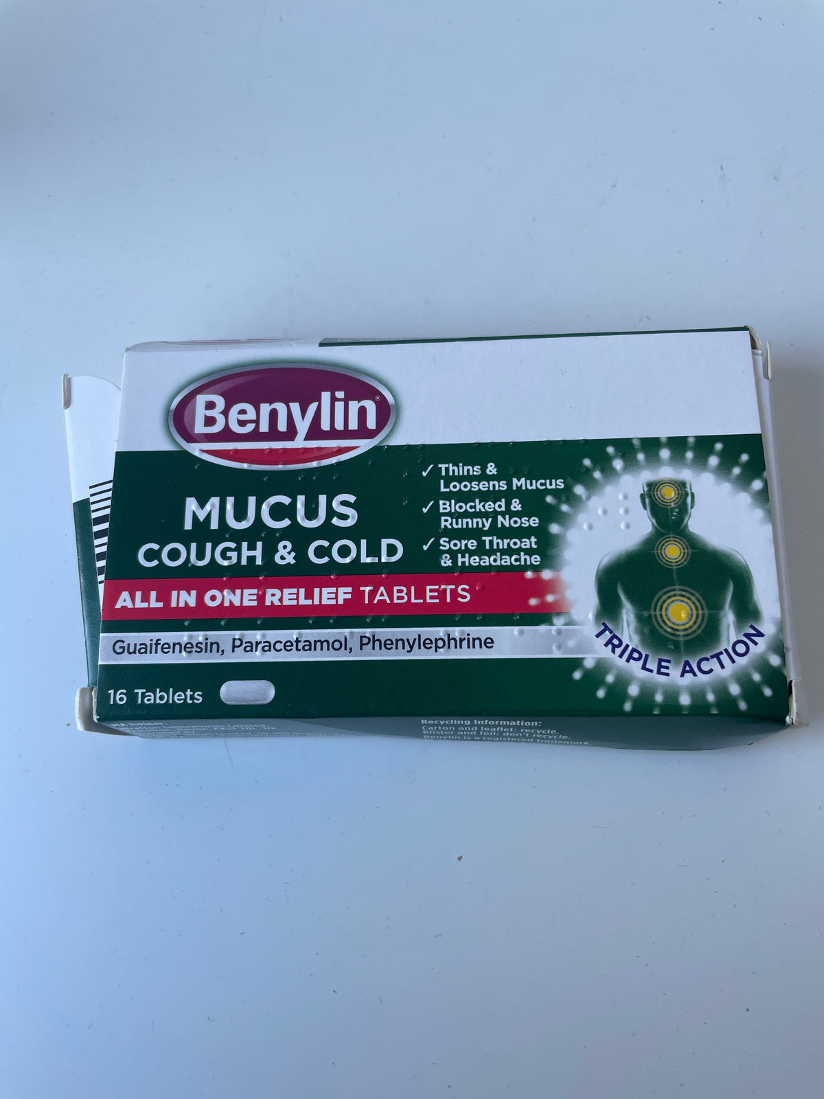 Benylin - Mucus cough & cold all in one relief tablets (16 tablets)