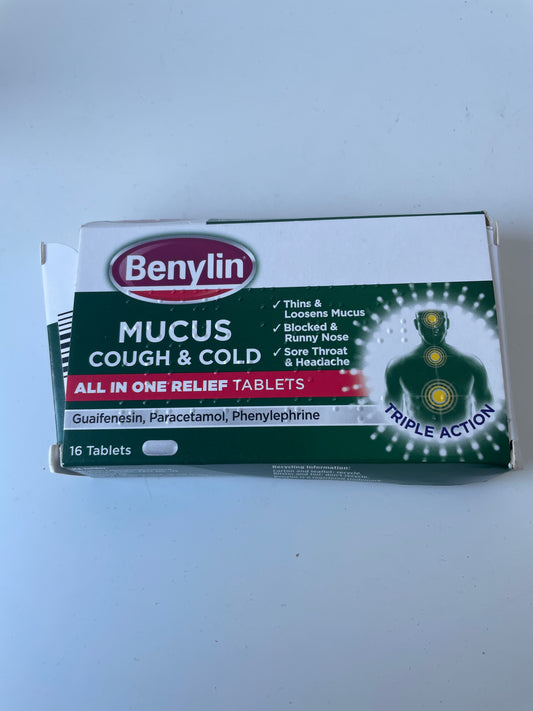 Benylin - Mucus cough & cold all in one relief tablets (16 tablets)